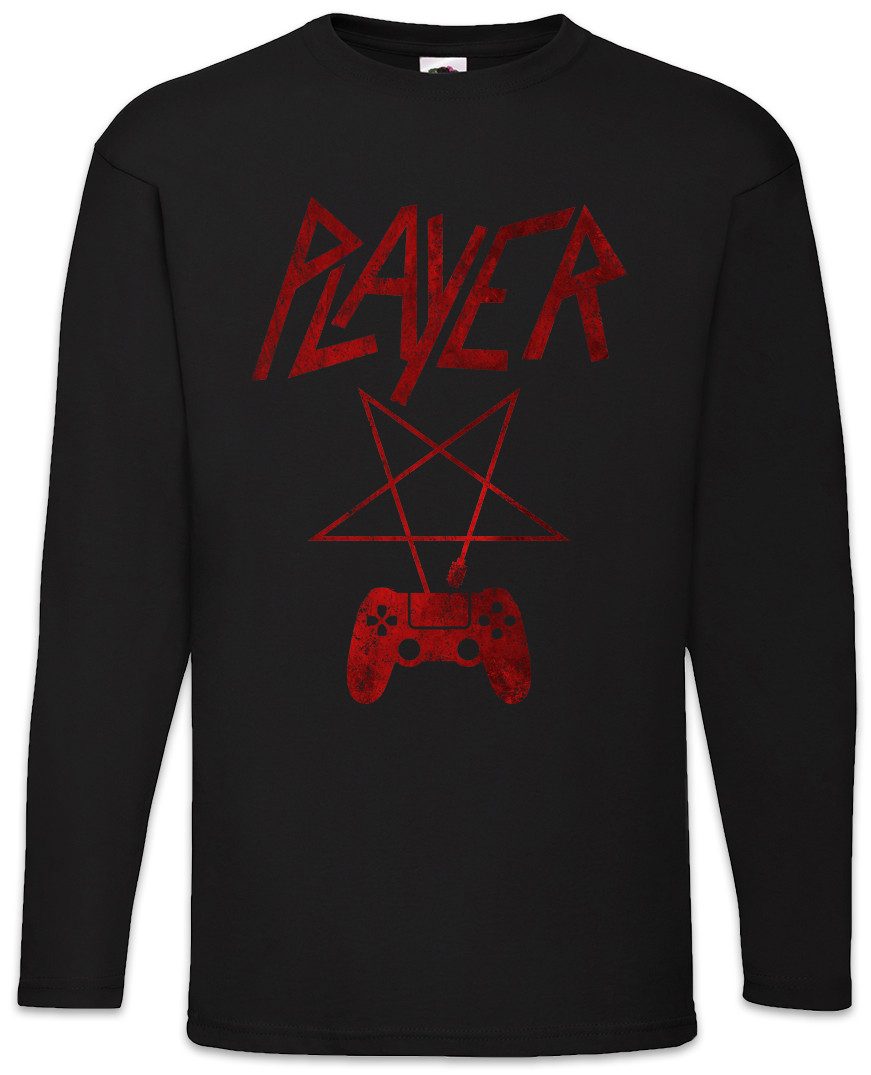 Urban Backwoods Langarmshirt Player P Langarm T-Shirt Pentagramm Logo Pentacle Slayer Gamer Gaming (1-tlg) Controller Trash Metal Band