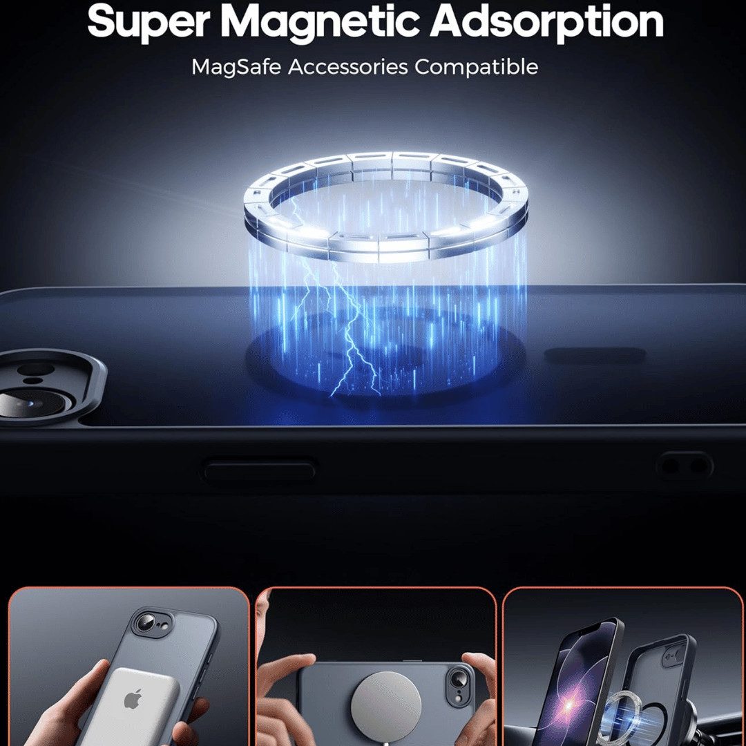 SmartUP Smartphone-Hülle + 2X Schutzglas für iPhone 17e MagSafe Panzerglas Panzerfolie Case 9H 6,1 Zoll, kompletter Rundumschutz, MagSafe-Technologie – Bild 4 von 5