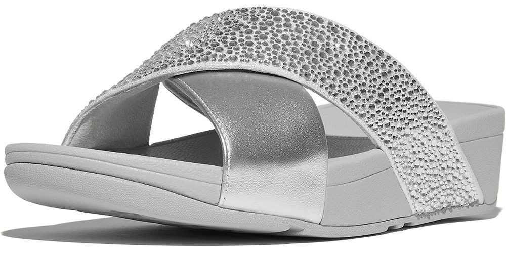 Fitflop Lulu Crystal-Mix Metallic Cross Slides Sandale günstig online kaufen