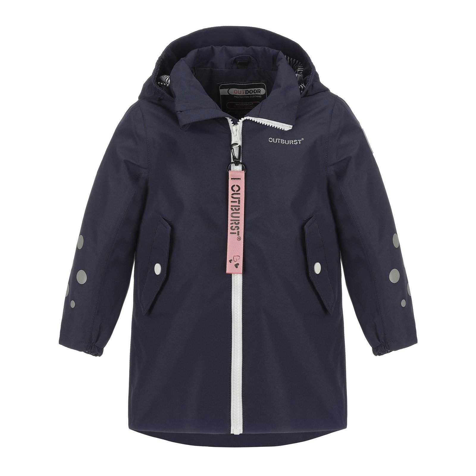 Outburst Funktionsjacke Kinder Regenjacke Mädchen Jungen - Wasserdicht mit Reflektor-Aufdruck