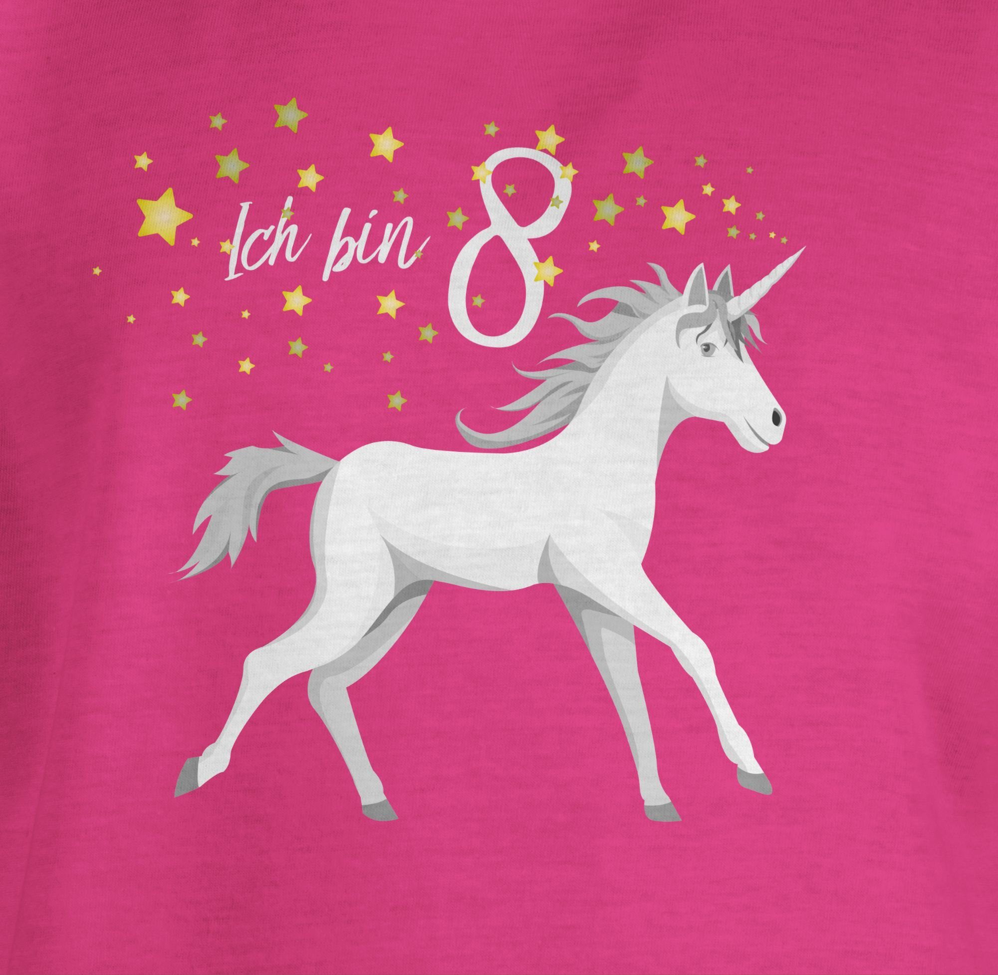 Shirtracer Fuchsia T-Shirt Geburtstag Achter 8. Einhorn 1