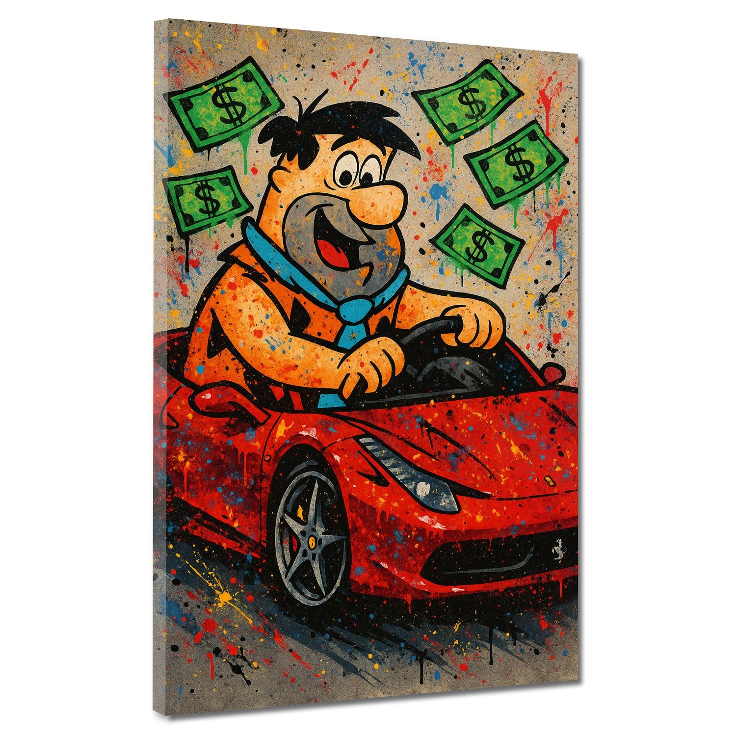 Leinwandbild Pop Art Fred Comicfigur Erfolg Leinwandbild Wandbild Kunstdruck XL Wan