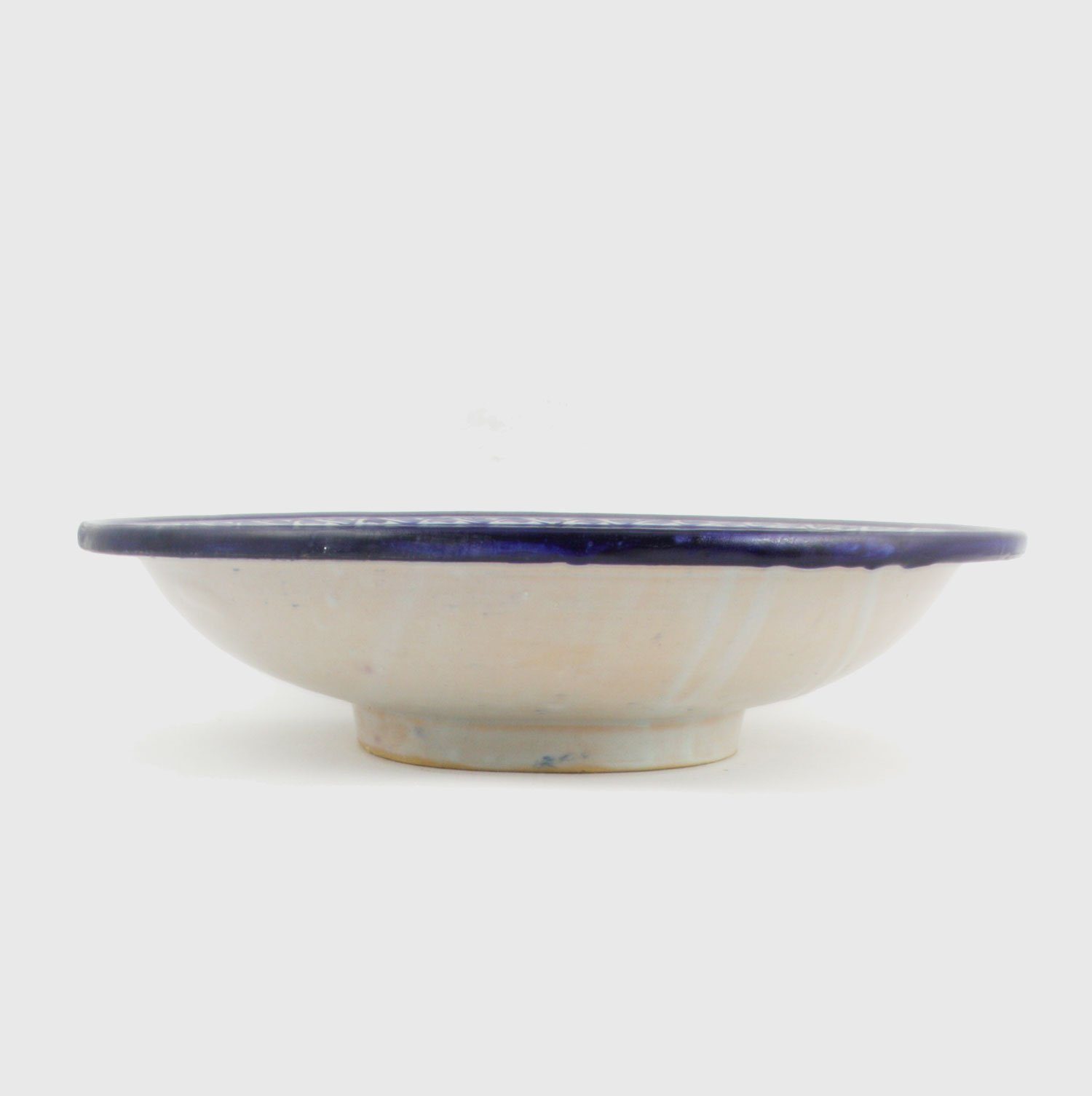 weiß), Deko-Teller blau Handbemalte (Orientalischer Moro 34cm Casa KSF016 aus mit Handmade Moro F016 Keramik-Schale Dekoteller Ø in Marokko Casa