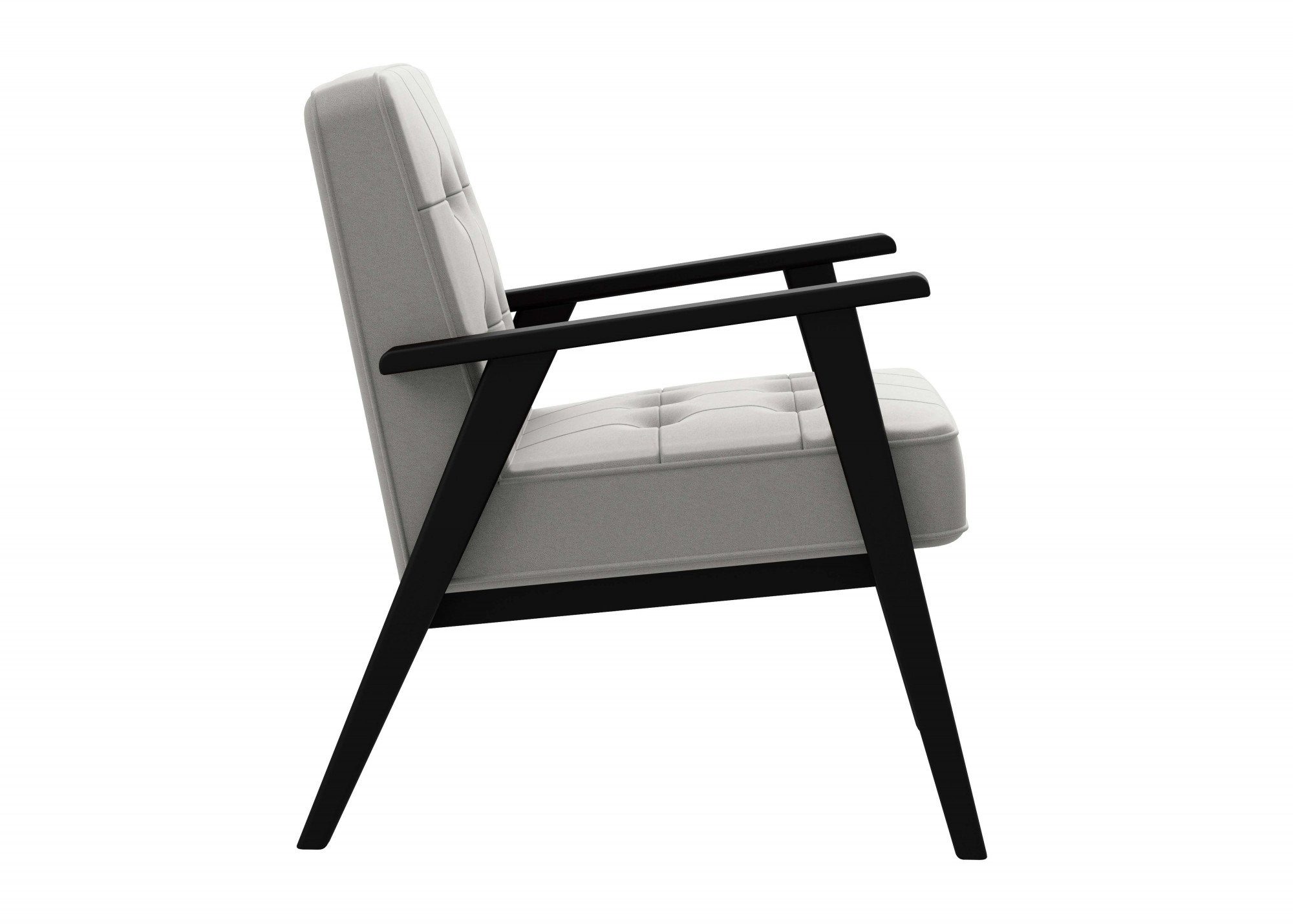 andas Sessel Alvared, Grey Massivholz, edles mit Natural Sitzkomfort in hohen Lederoptik, aus Design für Wellenunterfederung