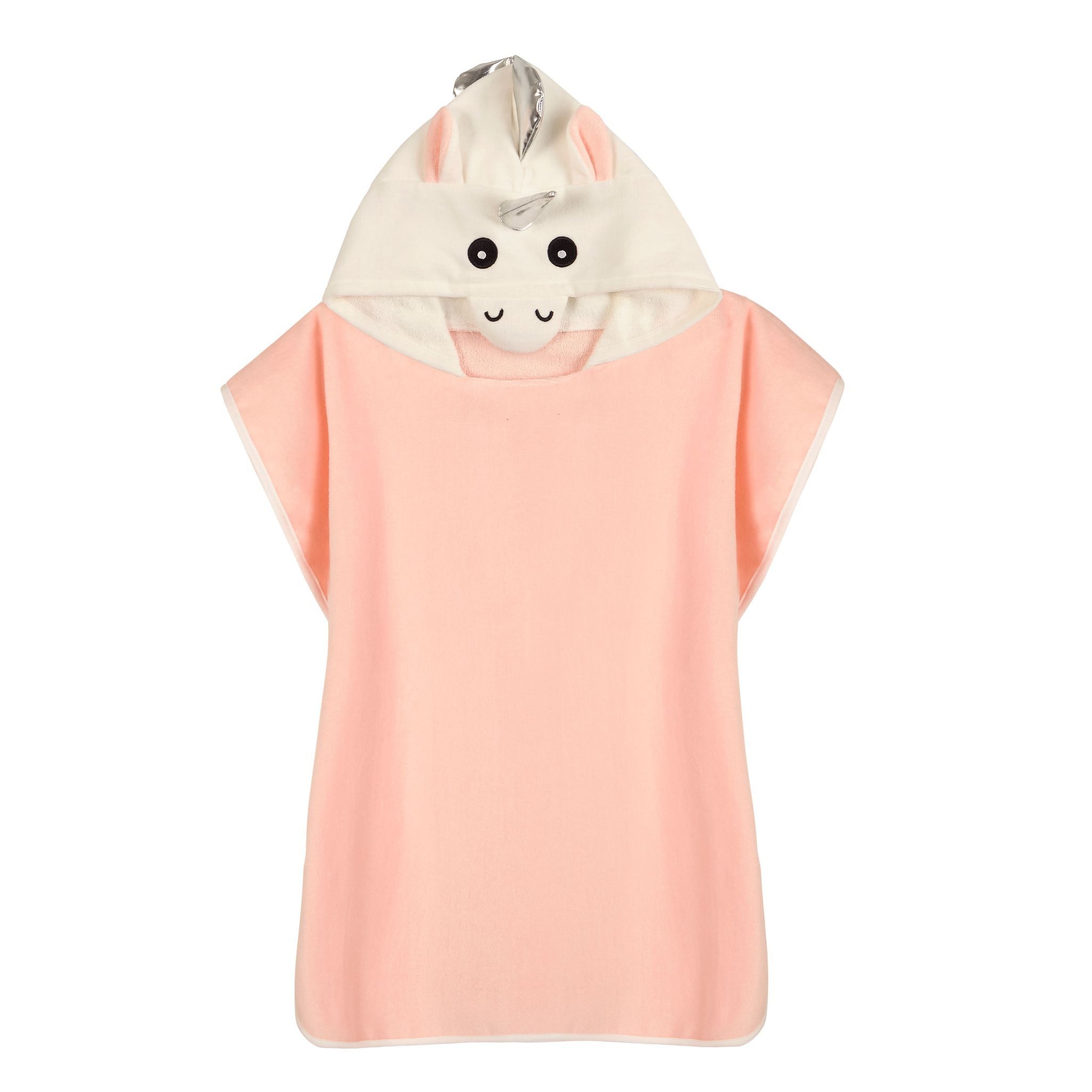 JACK Badeponcho Kinderponcho mit Kapuze Baumwolle 60x70cm, Baumwolle, Schlupf, mit aufgenähten Ohren und Accessoires