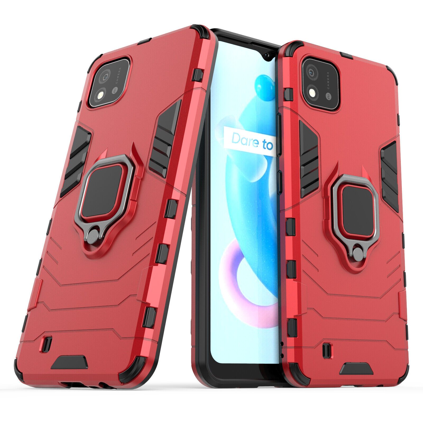 betterfon Handyhülle für Realme C11 2021 Outdoor Panzerhülle mit Slide-Kameraschutz, Mit Ringhalterung, Kamera-Schutz, Magnetplatte & 3-Schicht-Schutz