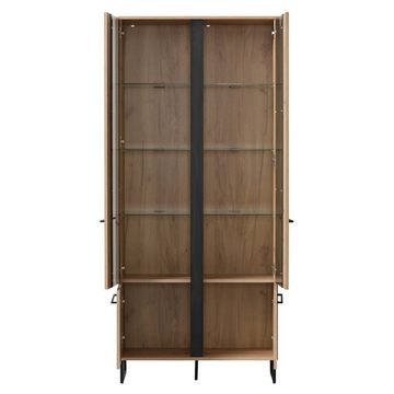 Homestyle4u Kommode Vitrine Highboard Wohnzimmerschrank Schrank Holz (Kein Set)