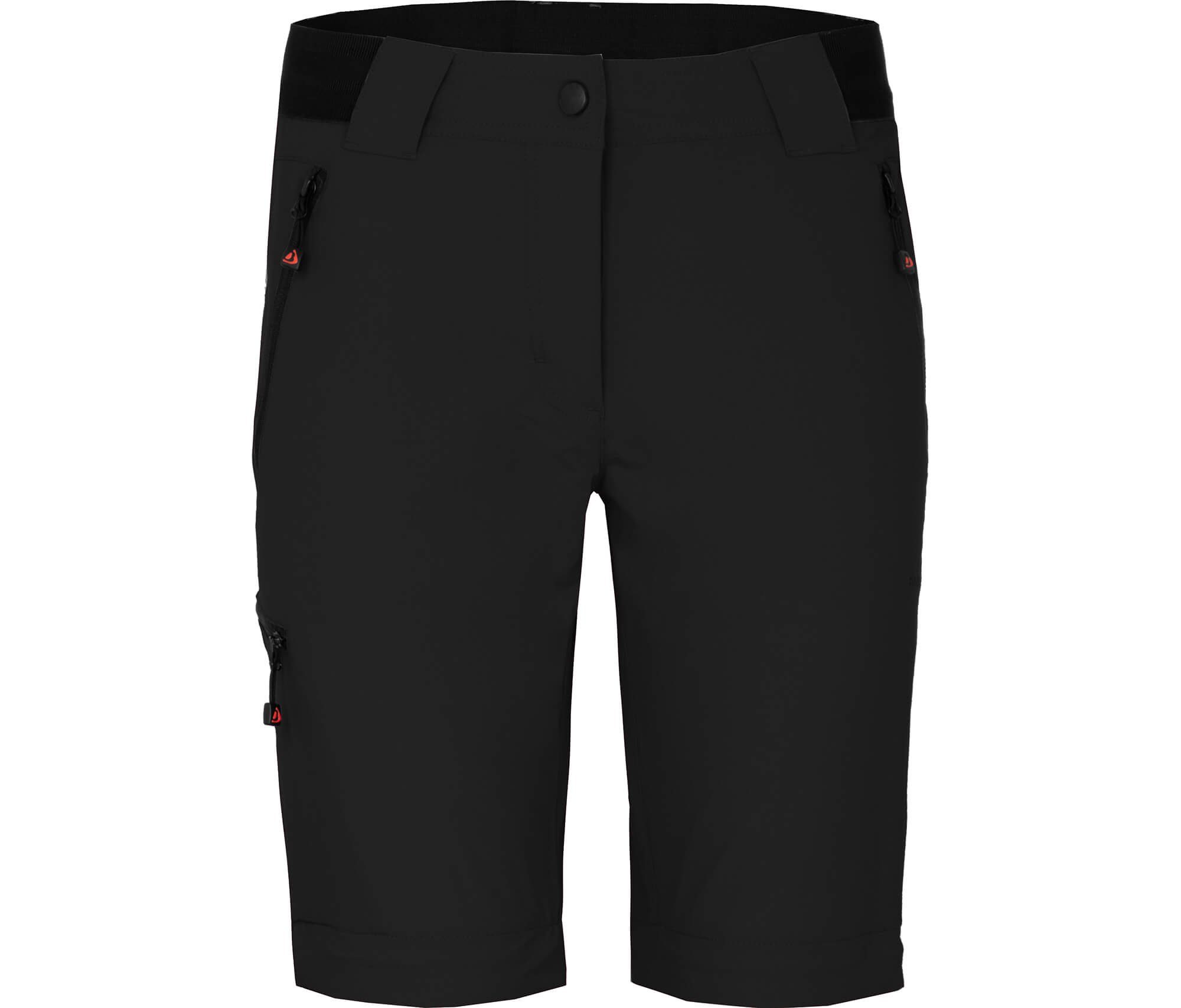 Bergson Outdoorhose VIDAA COMFORT Zipp Off (slim) Damen Wanderhose, leicht strapazierfähig, Kurzgrößen, schwarz