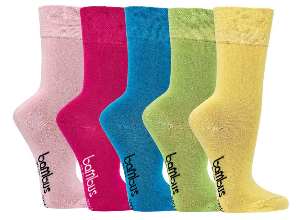 Basicsocken 6 Paar Bambus Viskose Socken Pastellfarben Wellness-Socken Komfortbund