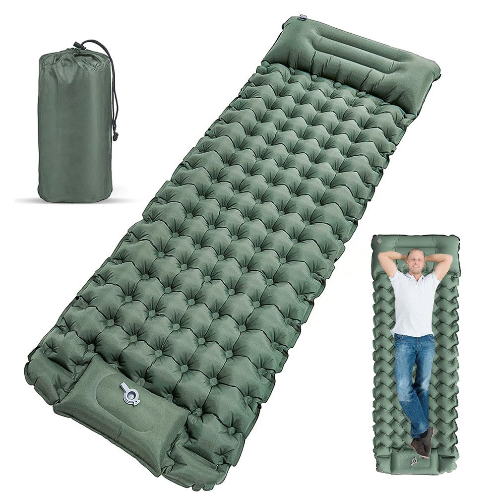 AKKEE Isomatte Outdoor, Isomatte Camping Outdoor, Isomatte Ultraleicht 200 x 66 cm, Outdoor Camping Schlafmatte Aufblasbar Sleeping Pad