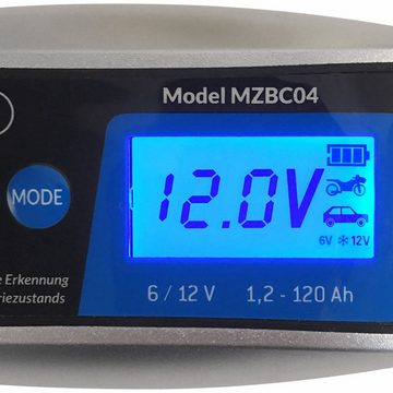 monzana Batterie-Ladegerät (vollautomatisch 6V 12V Auto Motorrad Ladegerät LCD-Bildschirm)