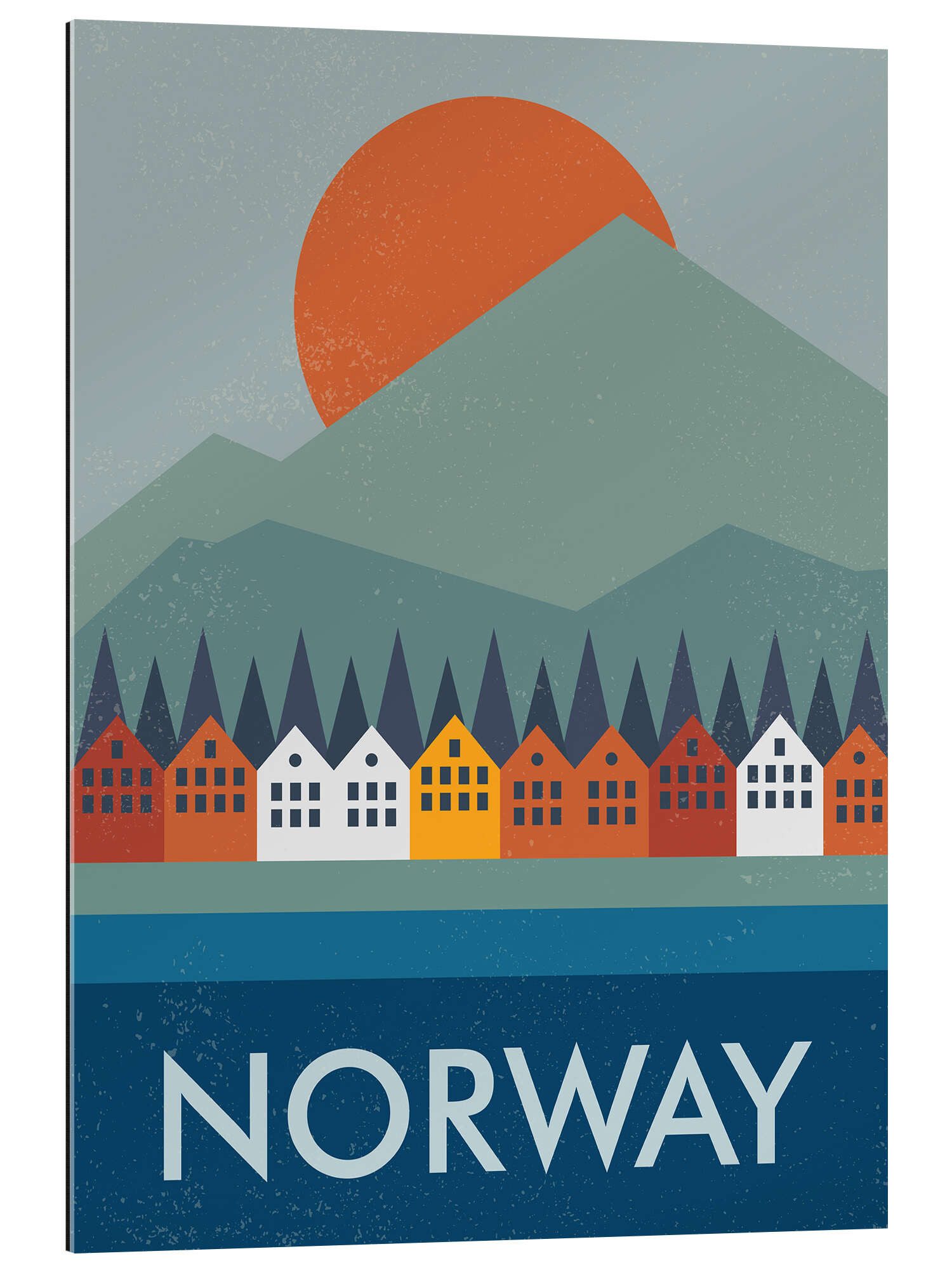 Posterlounge XXL-Wandbild Swissty, Bergen, Norwegen, Wohnzimmer Skandinavisch Grafikdesign