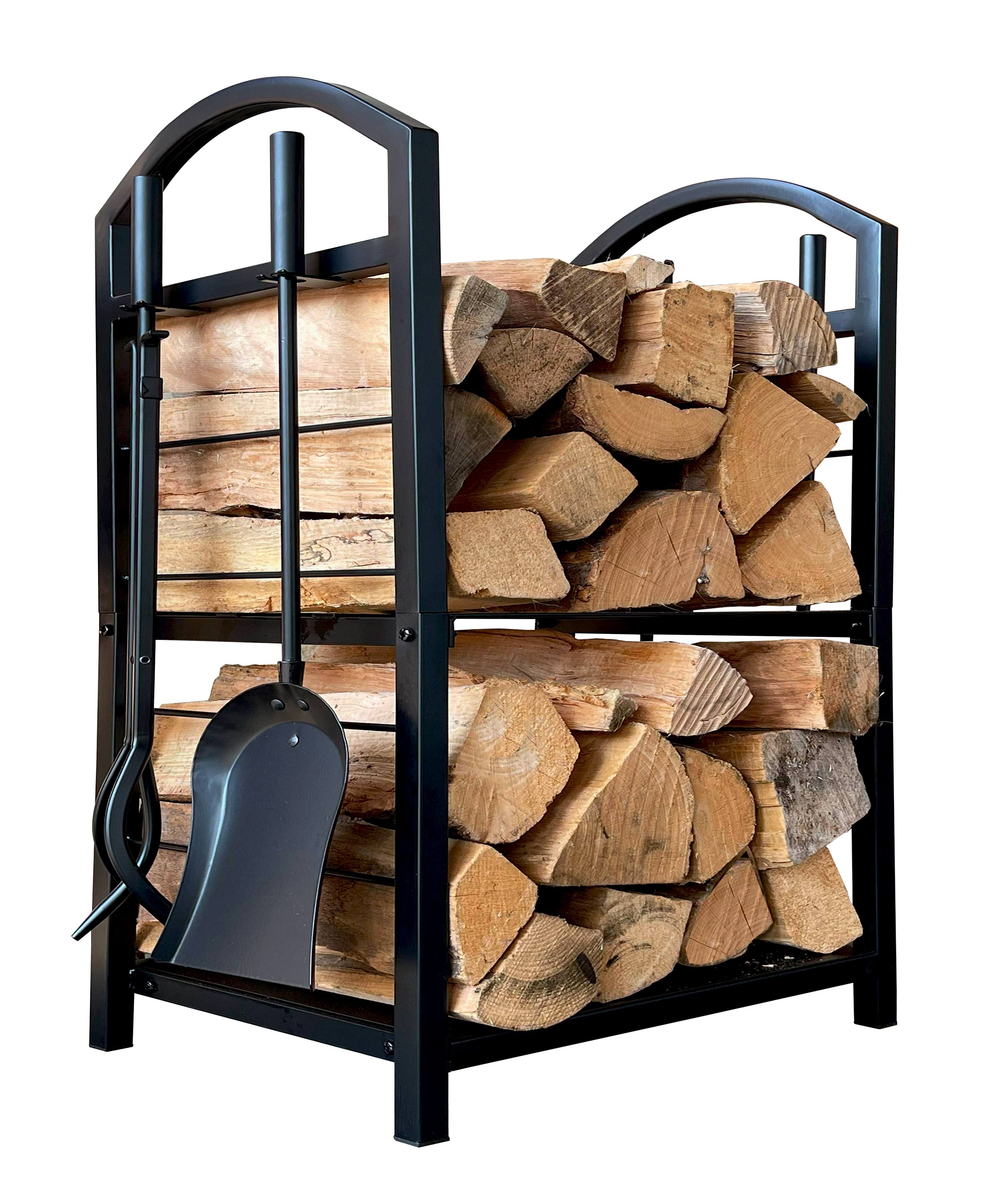 Quick Star Kaminholzregal Standregal 45x30x74cm mit Besteck, BxTxH:45x30x74 cm