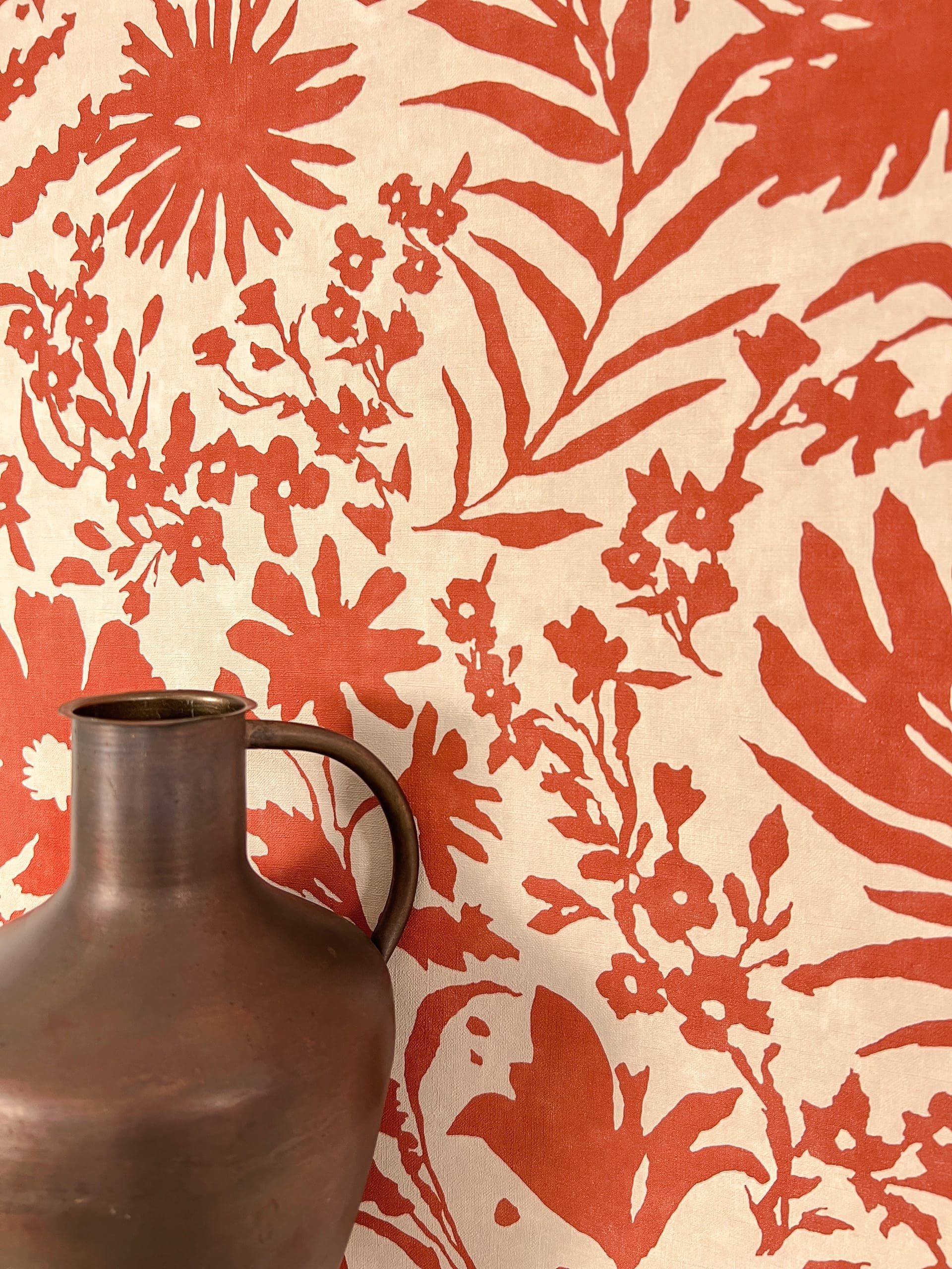 Newroom Vliestapete, Rot Tapete Floral Blumen günstig online kaufen