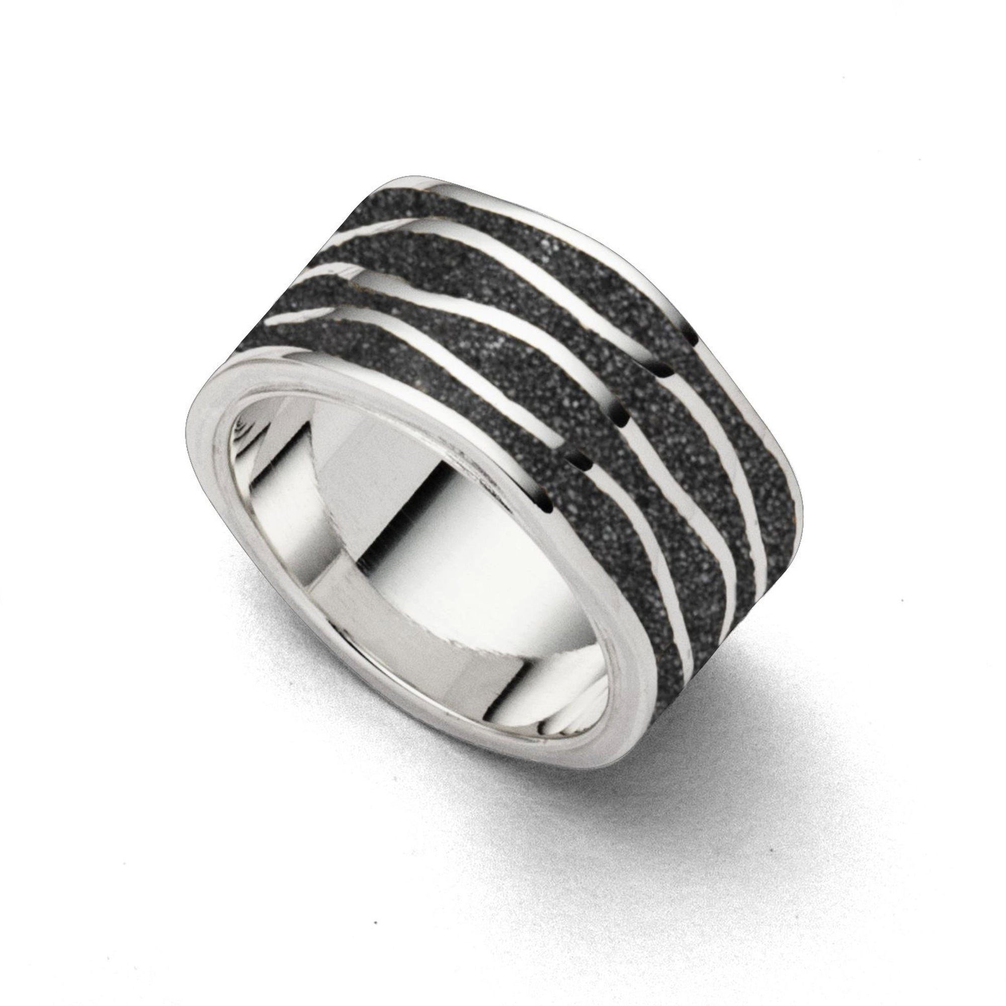 Fingerring DUR Schmuck: Ring, "Strandwellen", mit Lavasand, R4832
