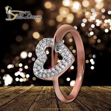 GoldDream Goldring GoldDream Herz Damen Ring rosegold (Fingerring), Damen Ring Herz aus 333 Rosegold - 8 Karat, Farbe: rose, weiß