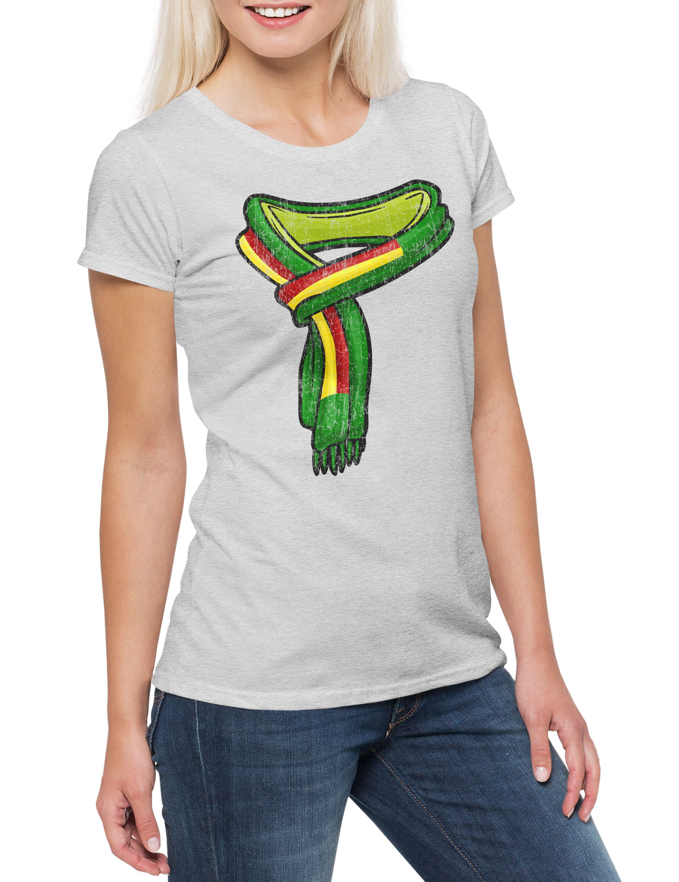 Print-Shirt Reggae Scarf Damen T-Shirt Afrika Reggae Jah Babylon Irie Jamaica