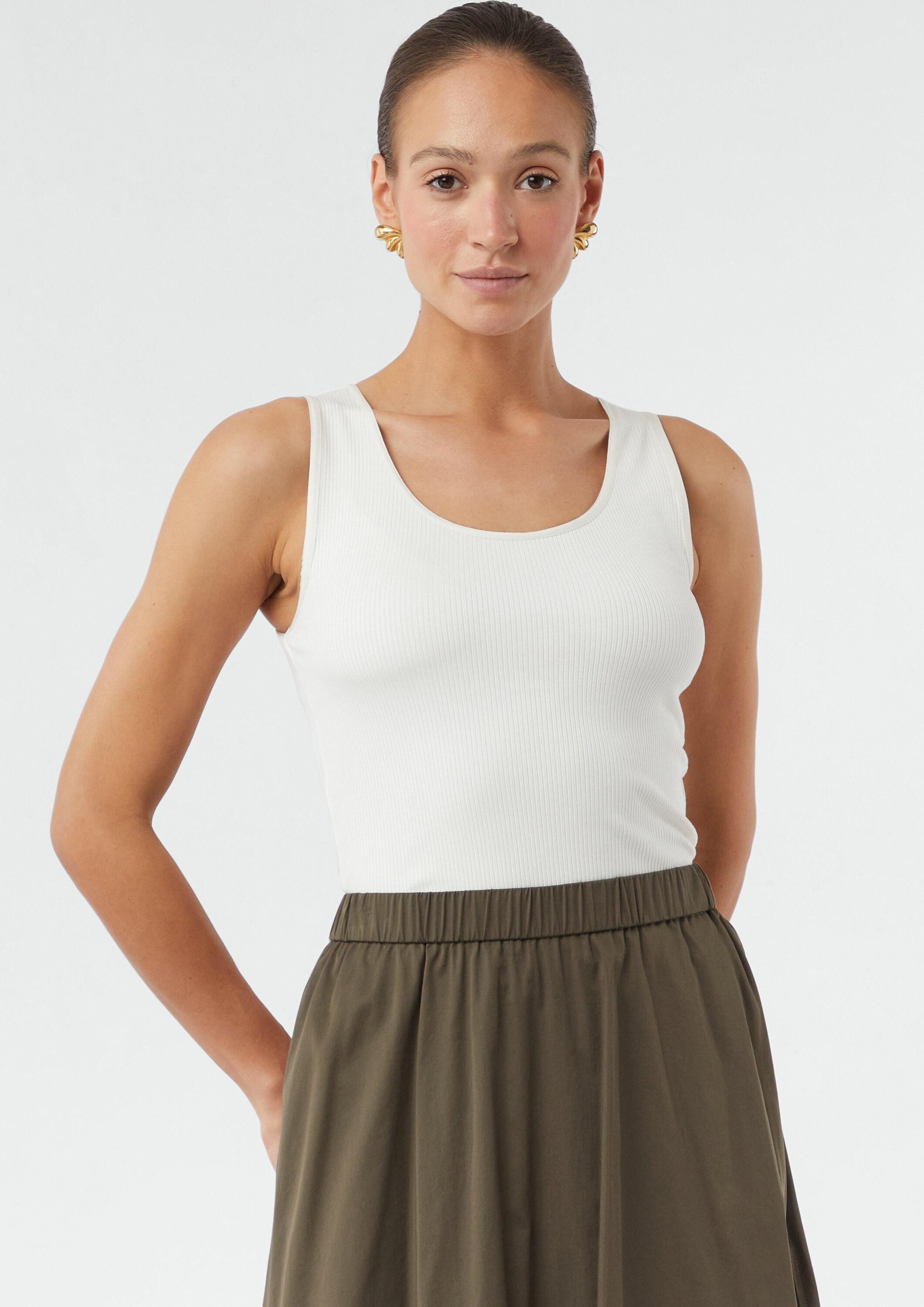 Muskelshirt T-Shirt Geripptes Top im Slim Fit