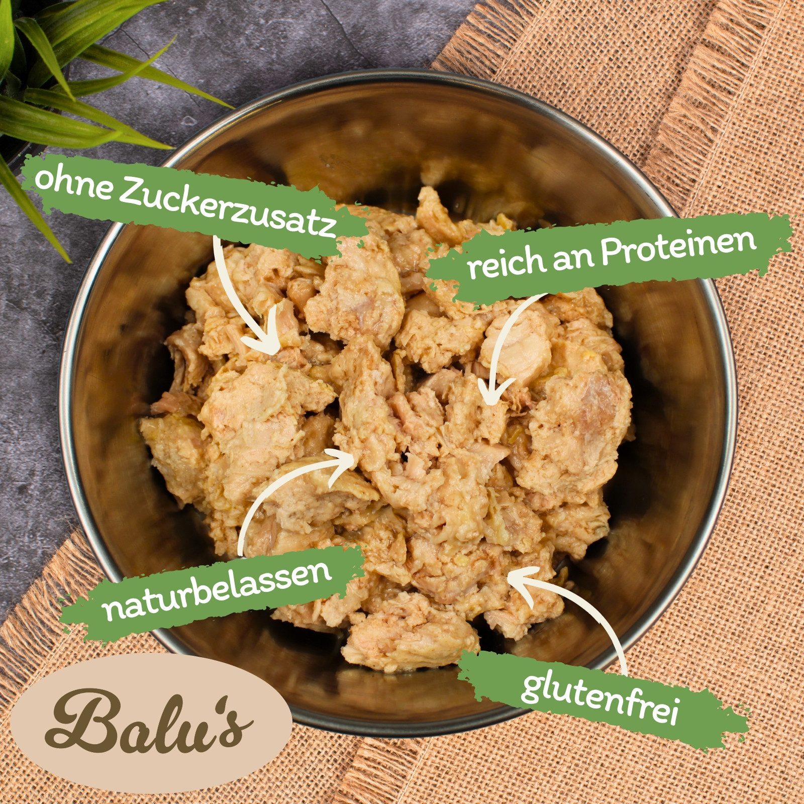 Lecker.Pet 24x400g Lecker.Pet® Balu's, Emily's, Leo's, Mia's 100% Fisch & Fleisch Huhn, Nassfutter für: Katze