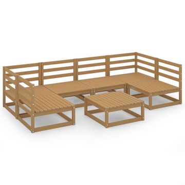 vidaXL Gartenlounge-Set 7-tlg. Garten-Lounge-Set Massivholz Kiefer, (1-tlg)