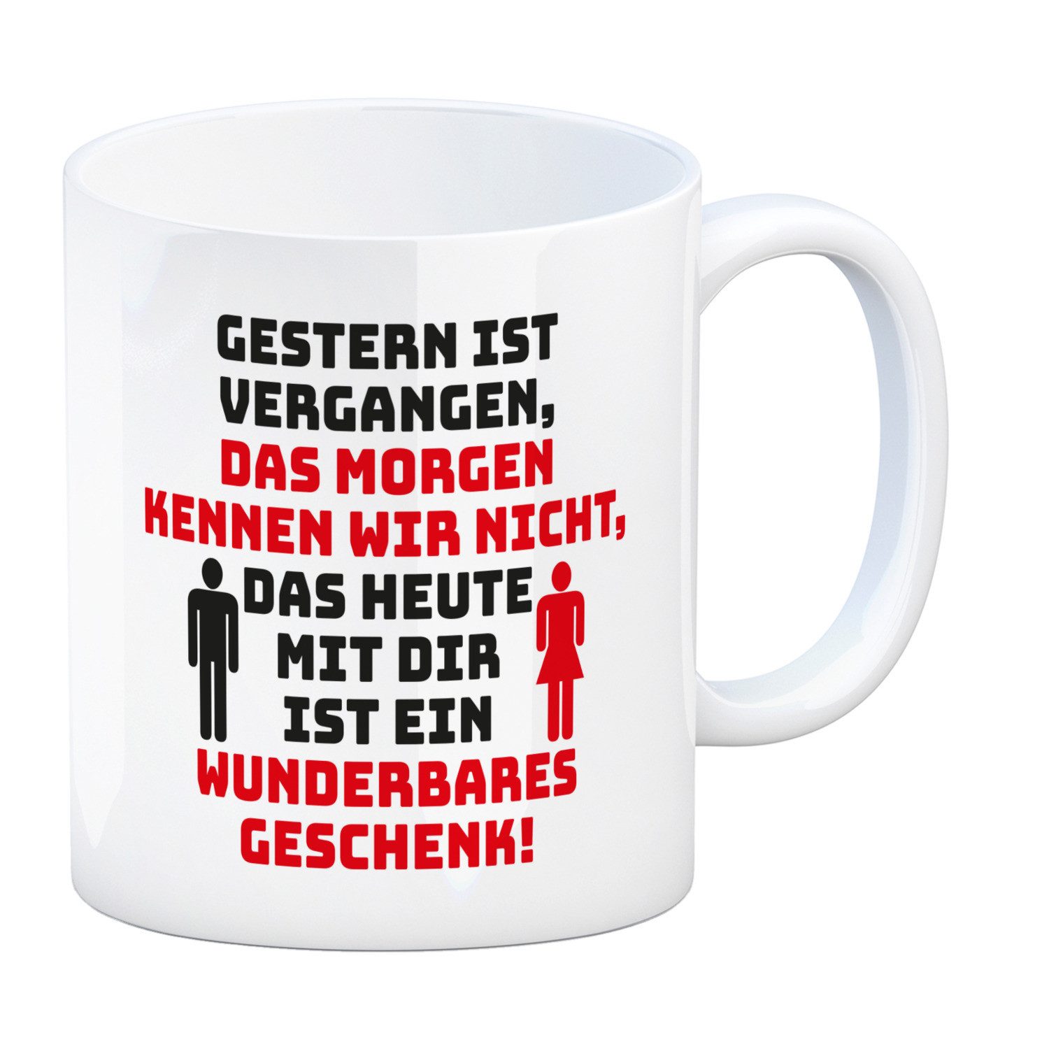 Tasse Liebeserklärung Kaffeebecher mit Spruch Du wunderbares Geschenk