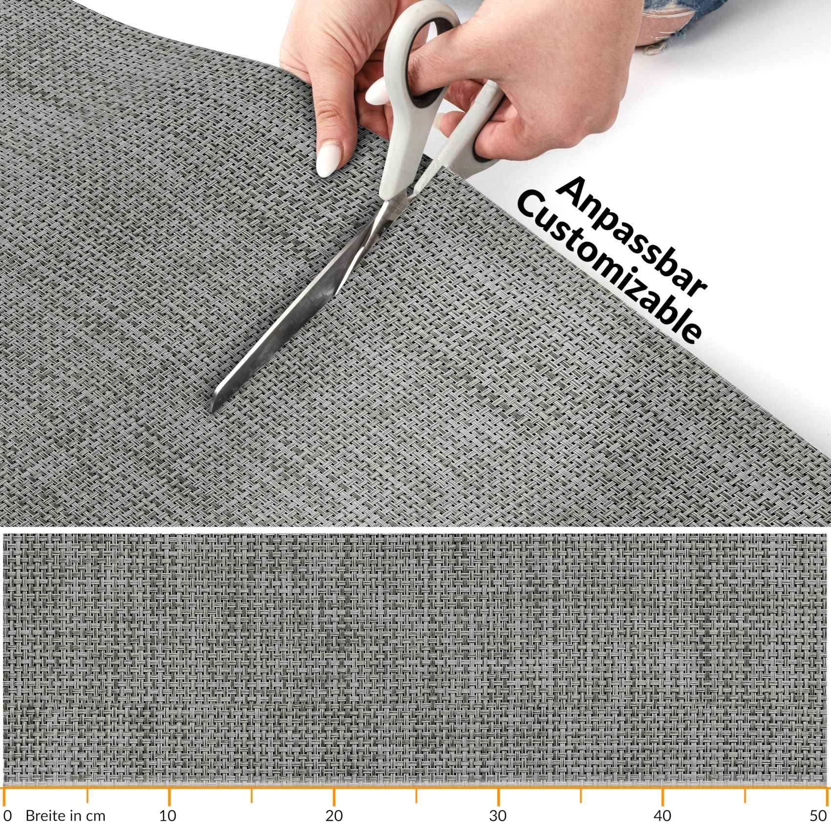 ANRO Küchenläufer Hochwertig Outdoorläufer Teppich TATAMI Läufermatte, Eckig, Höhe: 3 mm, Rattanoptik