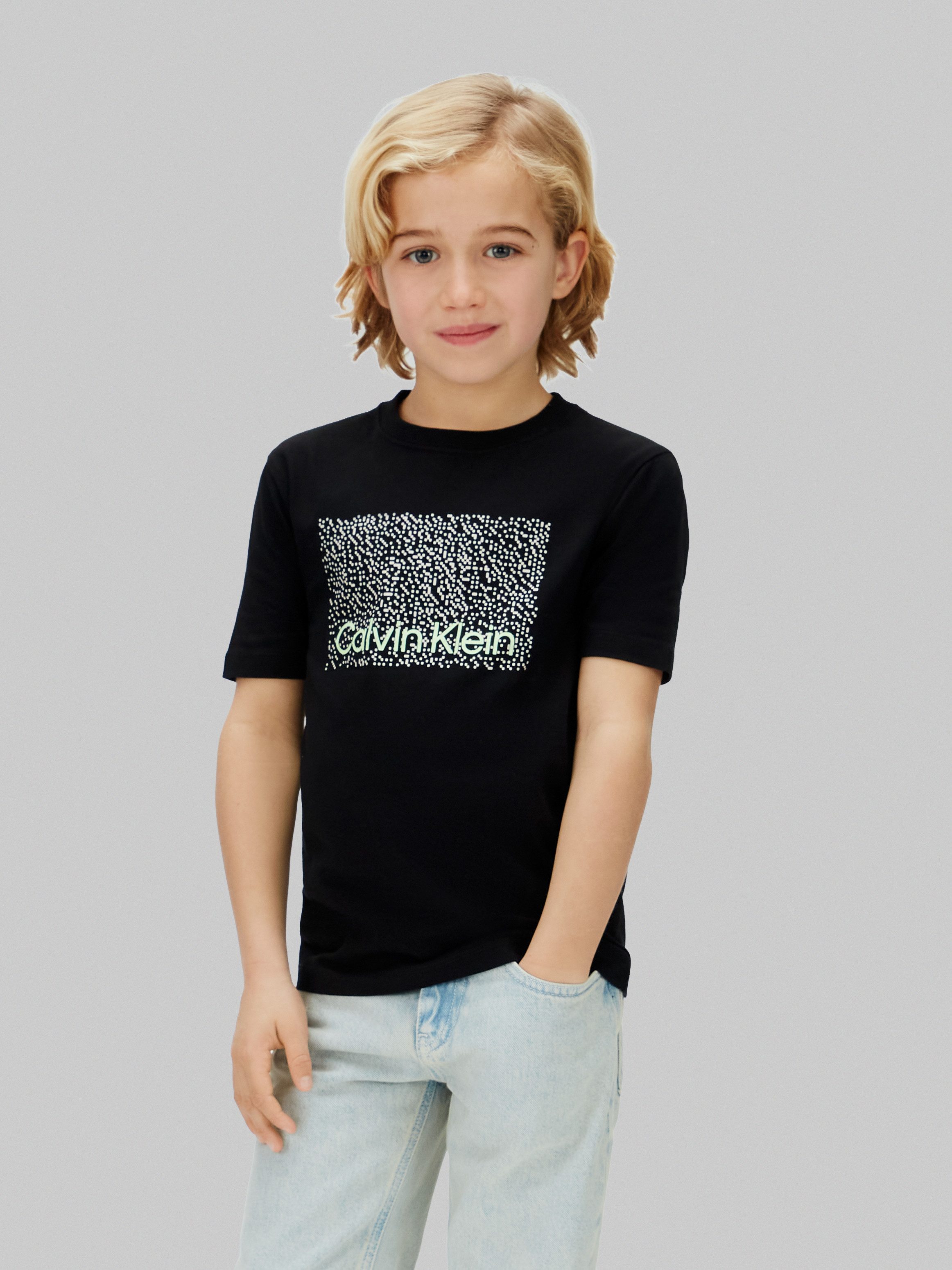 Calvin Klein Jeans T-Shirt PERFORATION T-SHIRT Regular fit für Kinder mit Markenprint