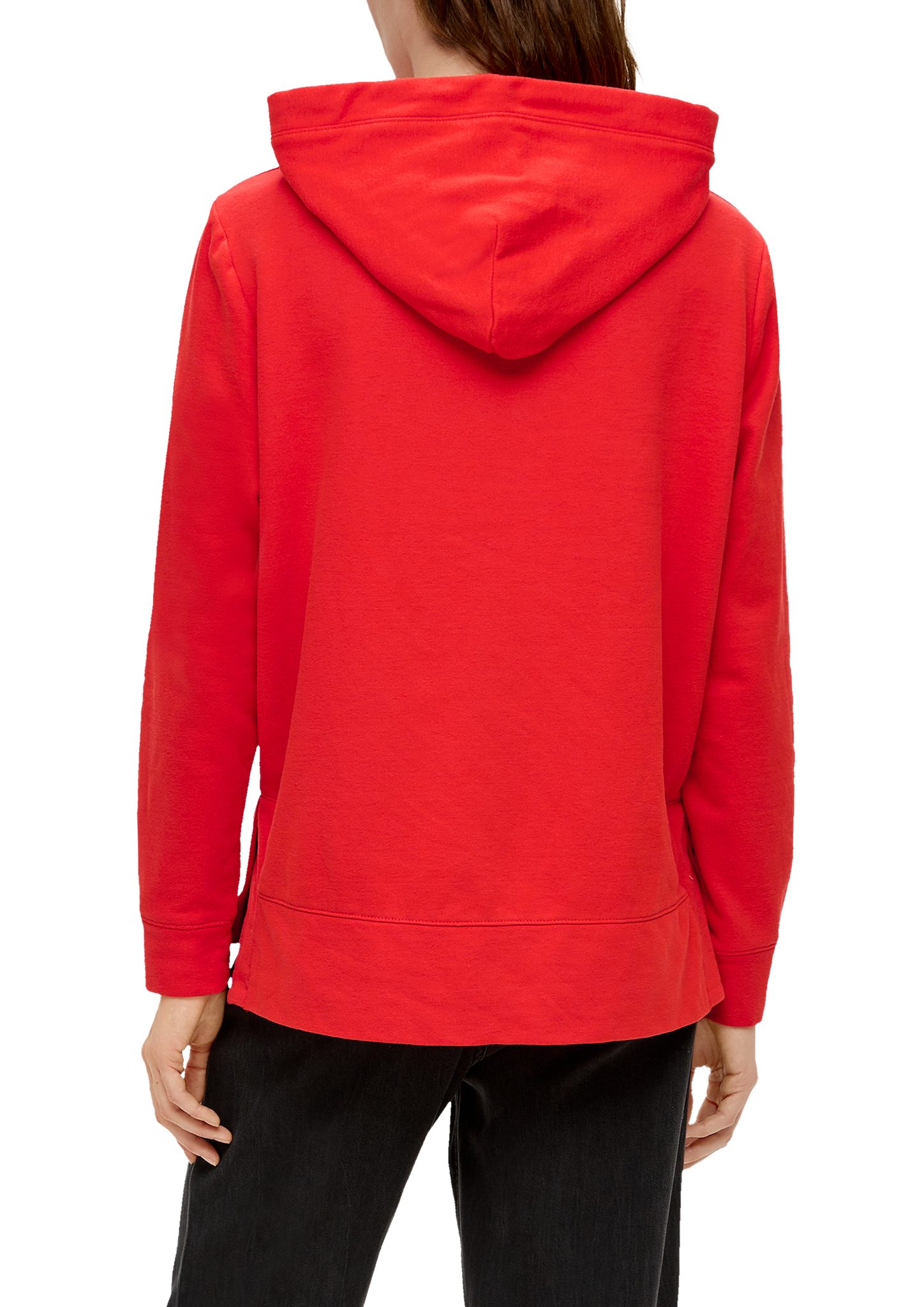 Sweatshirt rot s.Oliver Kapuzen-Sweatshirt aus Baumwollmix Durchzugkordel