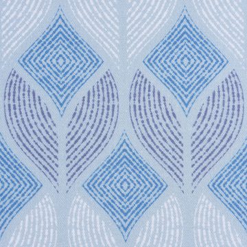 SCHÖNER LEBEN. Stoff Gardinenstoff Dekostoff Digitaldruck geom. Ornament blau weiß 1,4m, Digitaldruck