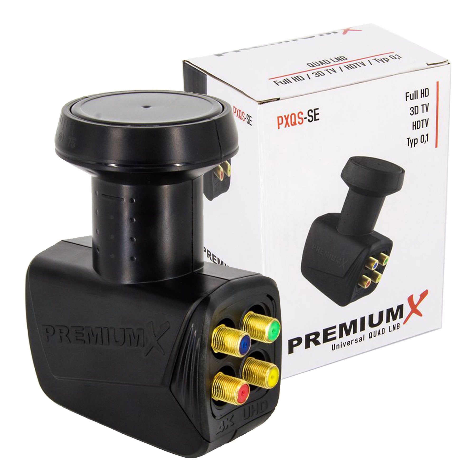 PremiumX Quad LNB PXQS-SE Sat für 4 Teilnehmer DVB-S2 HDTV 4K Monoblock-LNB