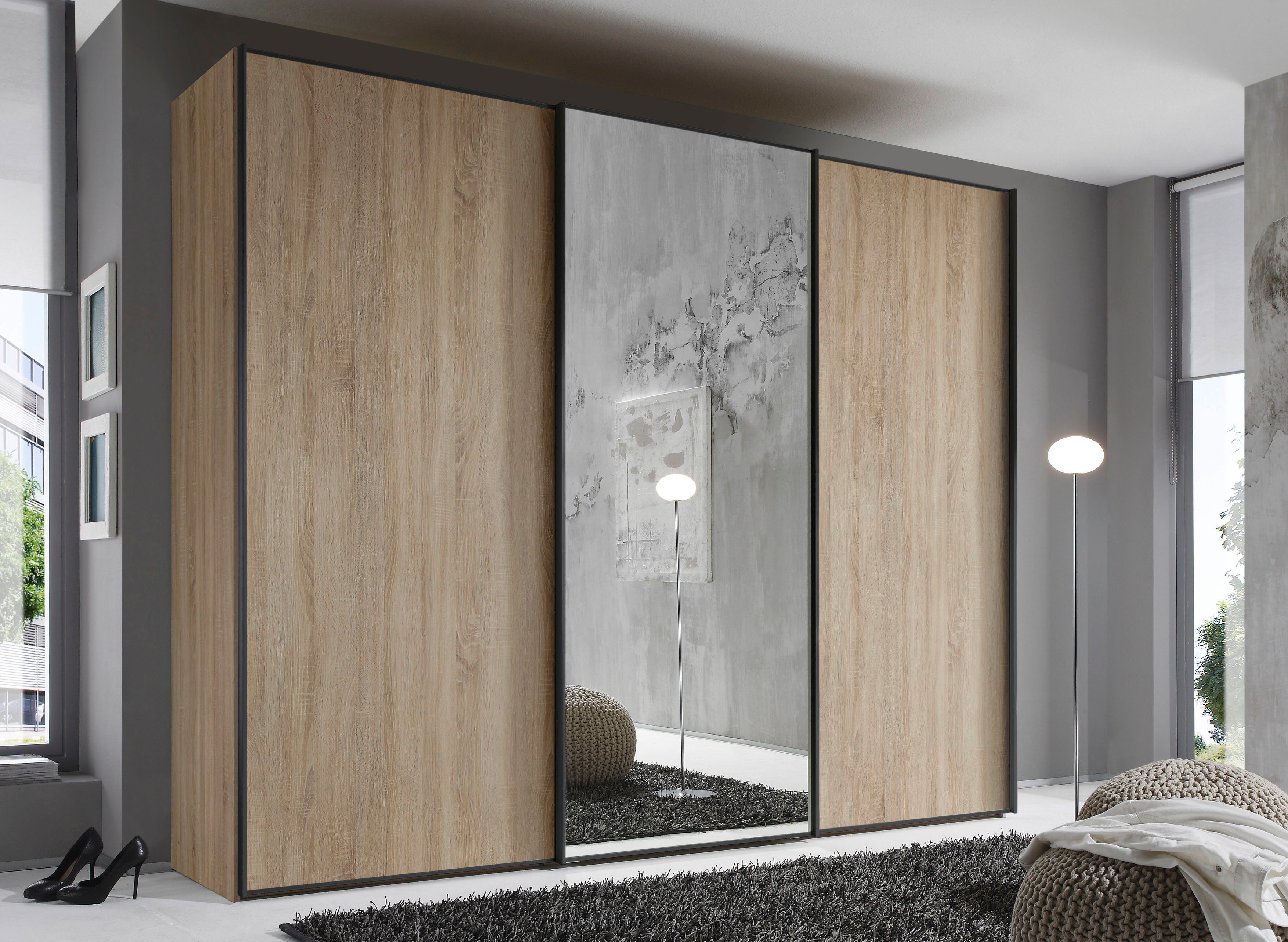 STAUD Schwebetürenschrank Sinfonie Plus, edles Design in hochwertiger Qualität, Made in Germany Mit Spiegeltür und vier verschiedenen Ausstattungsvarianten