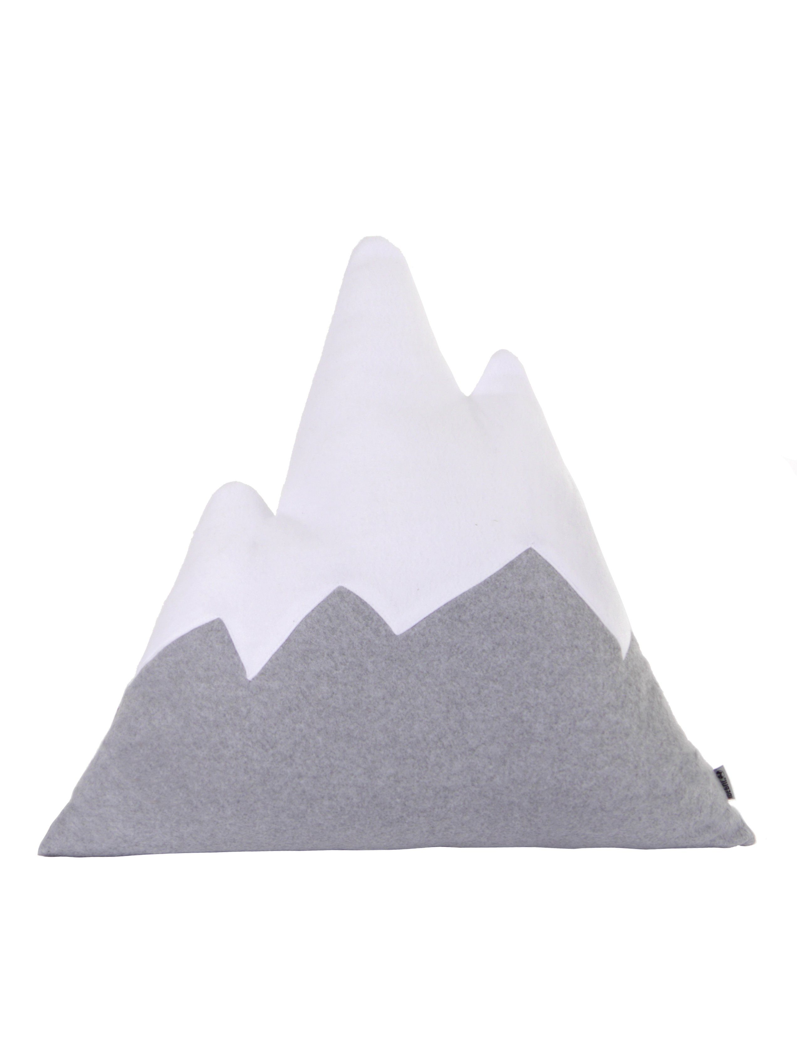 IDEPUL by Idealer Pulverschnee Dekokissen MountainIDE, waschbar, Innenkissen, Fleece, Bergform, mit Reißverschluss – Bild 2 von 4