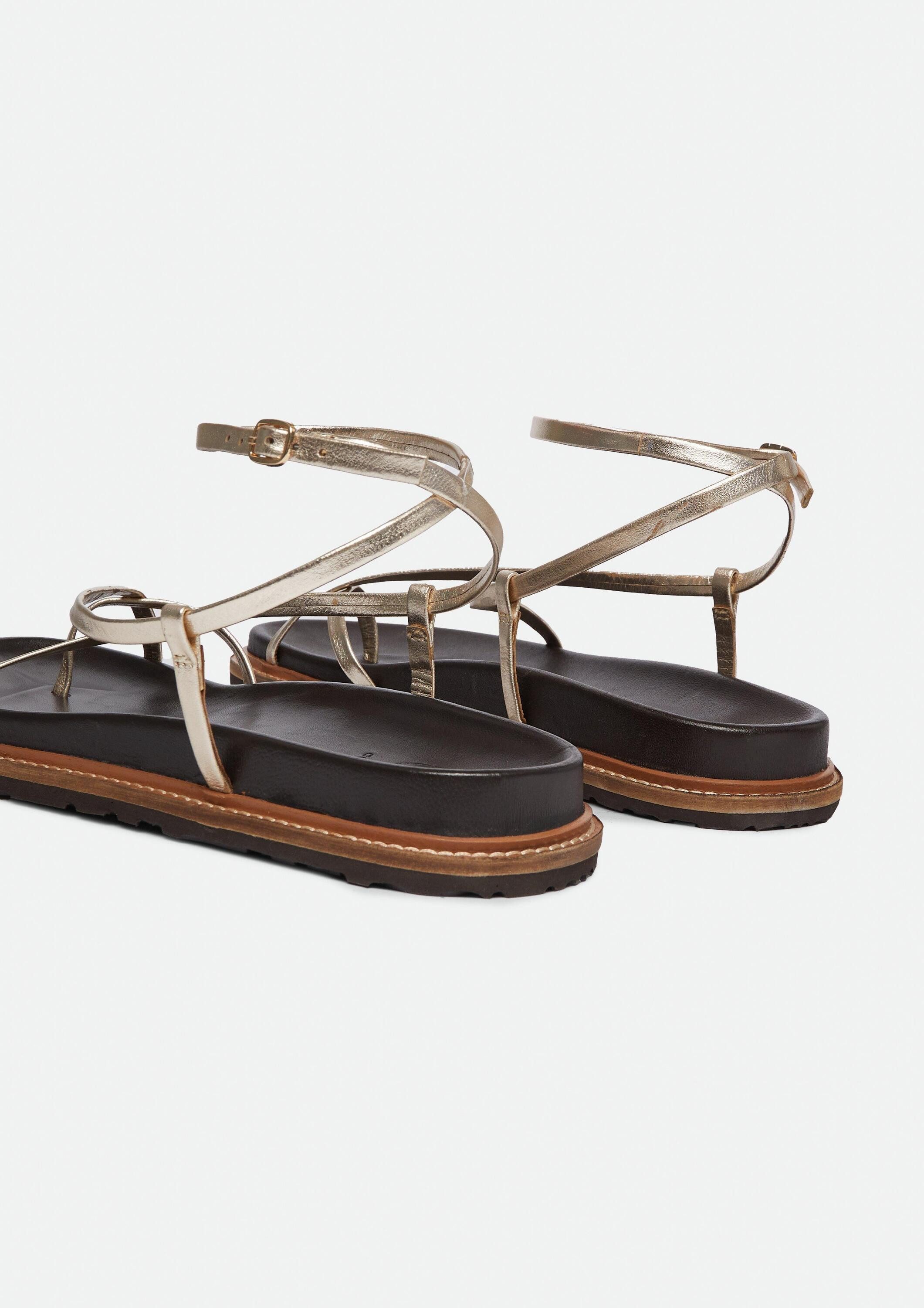 comma Sandalen Sandale Riemchen-Sandalen aus Glattleder günstig online kaufen