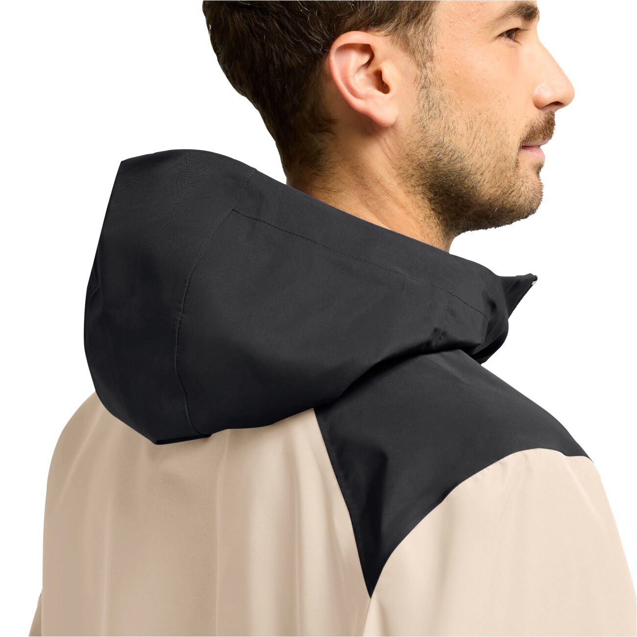 Jack Wolfskin Regenjacke Flextrail 2-Lagen (wasserdicht, winddicht) beige/schwarz Herren – Bild 3 von 5