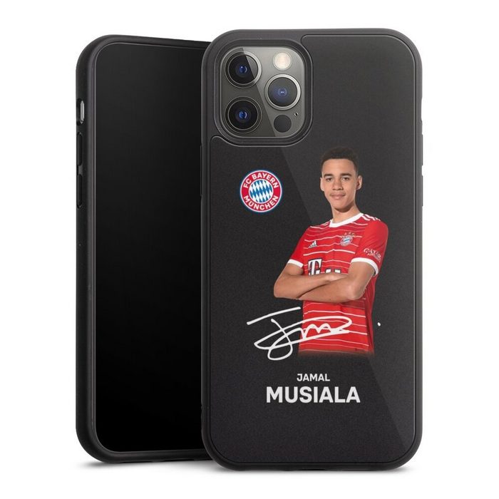 DeinDesign Handyhülle Jamal Musiala Offizielles Lizenzprodukt FC Bayern München Apple iPhone 12 Pro Gallery Case Glas Hülle