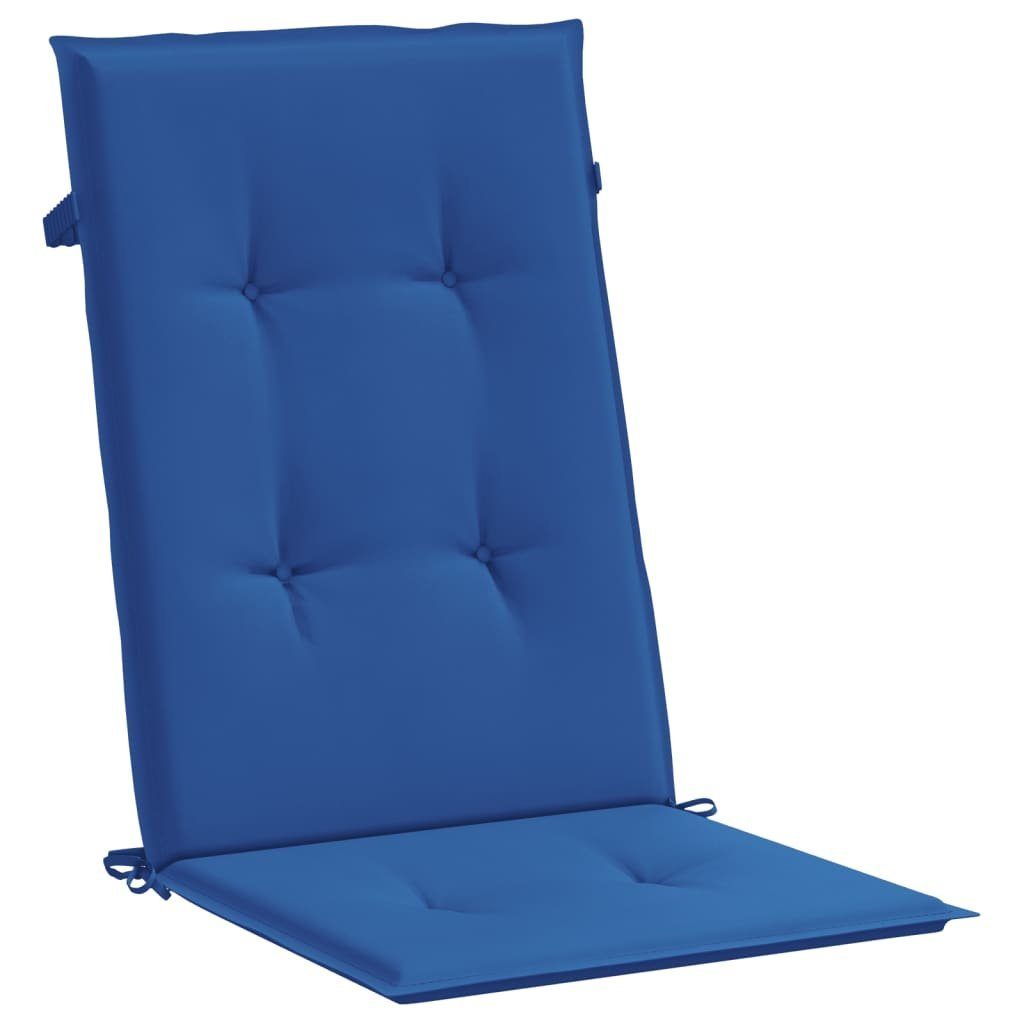 vidaXL Sitzauflage Gartenstuhlauflagen für Hochlehner 2 Stk. Königsblau 120x50x3cm, (2 St)