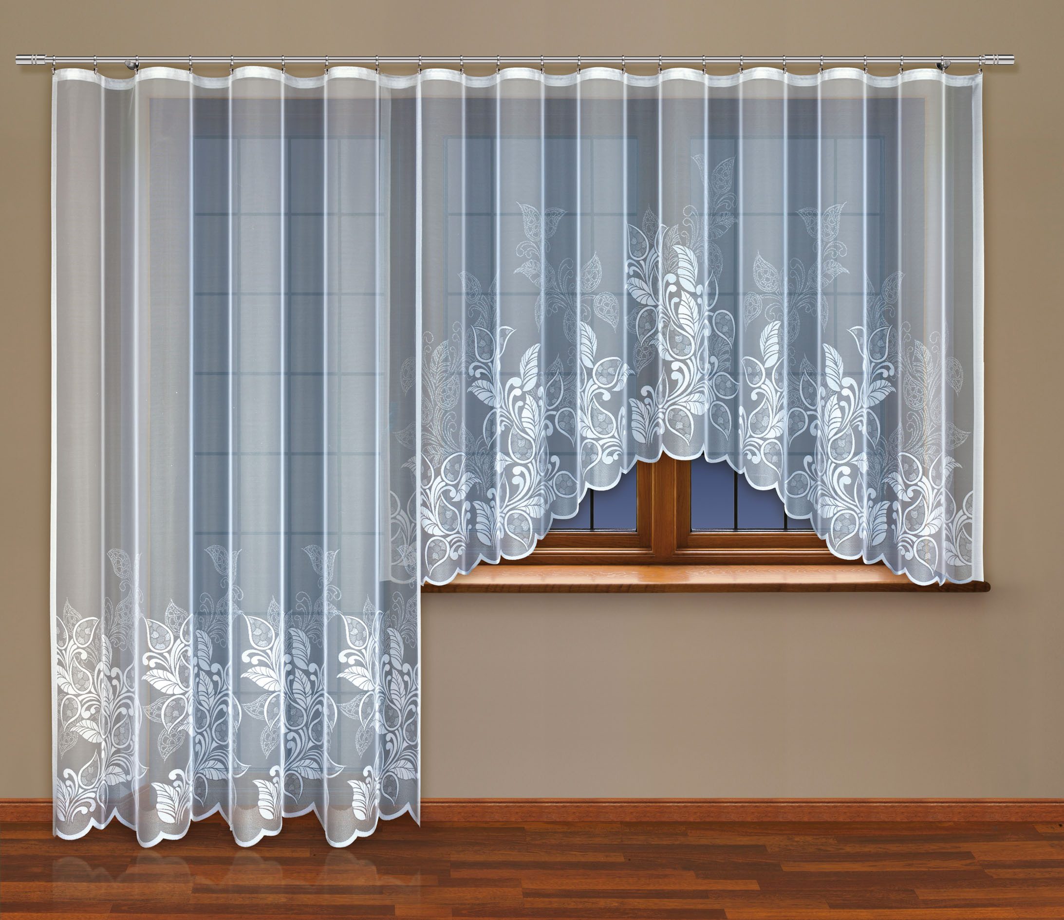 HAFT Bogenstore 25041, halbtransparent, Jacquard-Stoff, Kräuselband günstig online kaufen