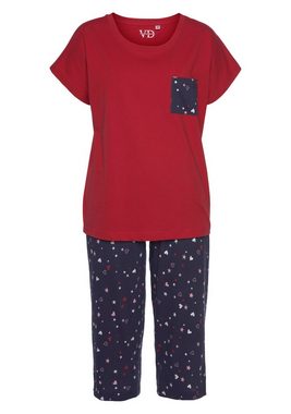 Vivance Dreams Capri-Pyjama (2 tlg) mit niedlichem Herzen-Sterne-Druck