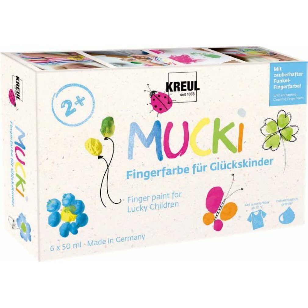 Kreul Spiel MUCKI Fingerfarbe Glückskinder 6x50ml