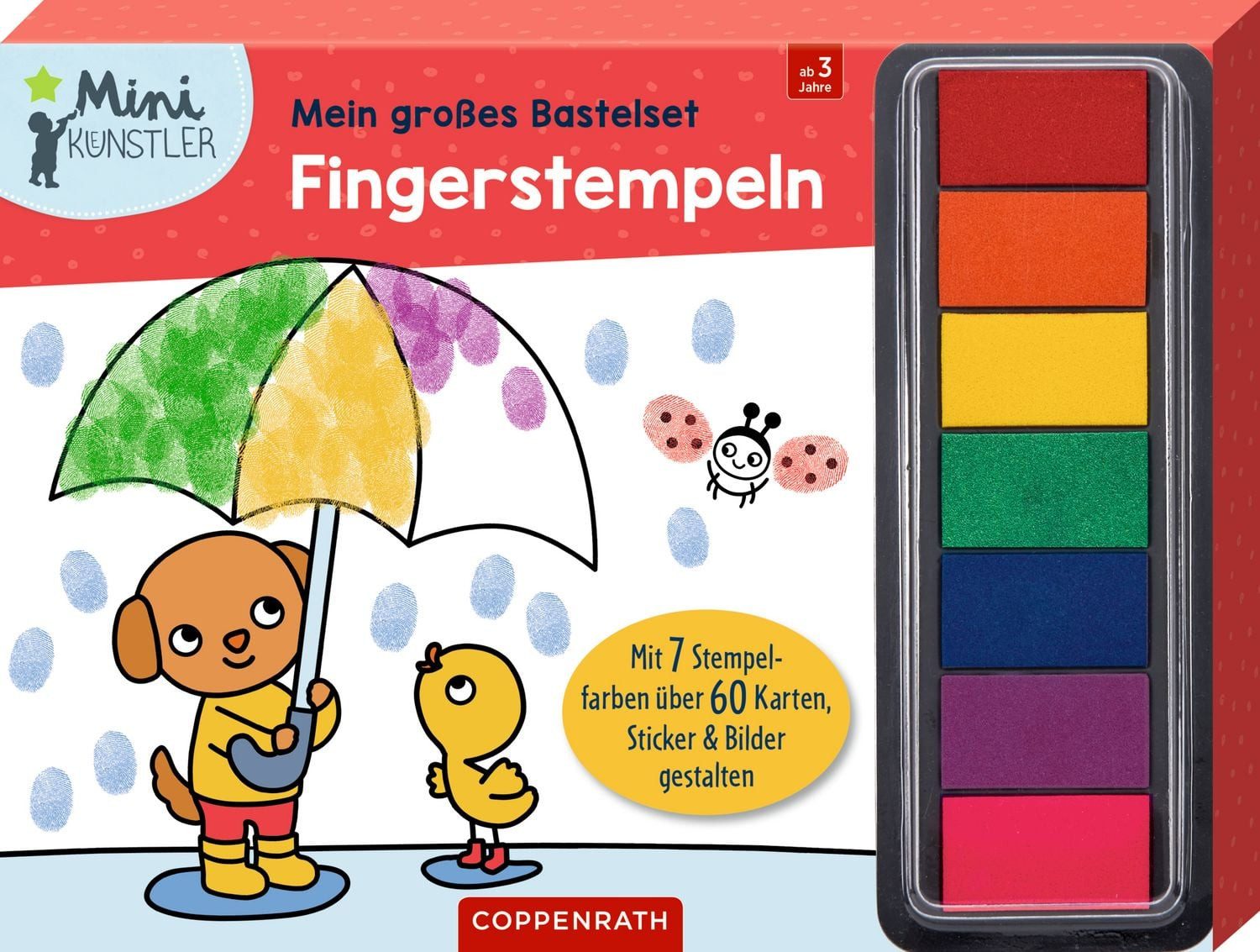Coppenrath Lernspielzeug Mein gr. Bastelset: Fingerstempeln (Mini-Künstler) Mit 7 Stempelfarben