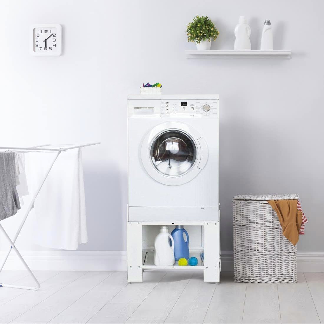 DM-Handel Waschmaschinenuntergestell für Waschmaschine Trockner kg Kühlschränke, Waschmaschinen, für Zubehör Tragfähigkeit Trockner, Schwarz Kühlschränke, 175