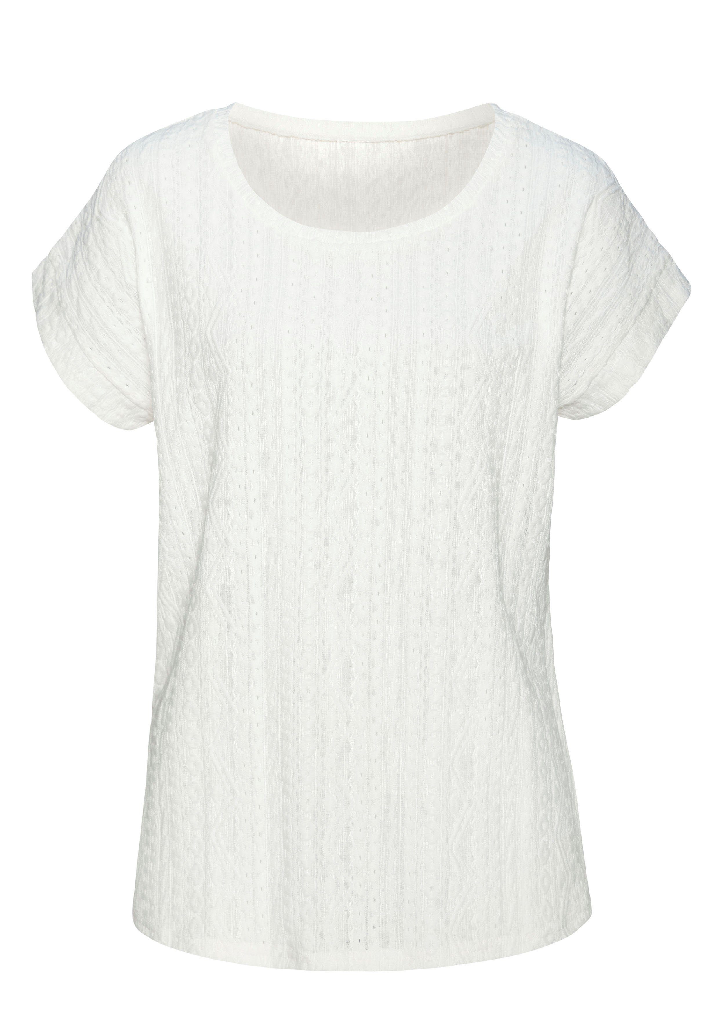 Vivance Kurzarmshirt mit modischem Jacquard-Muster aus günstig online kaufen