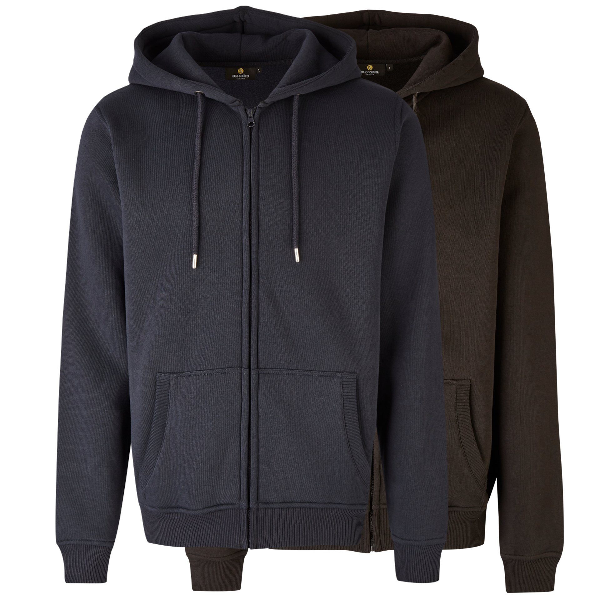 Hans Schäfer Workwear Kapuzensweatjacke BASIC Kapuzenjacke - Schwarz - Gr: XXL