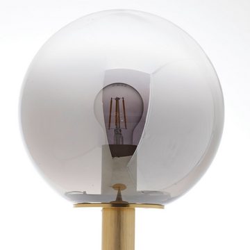 Lightbox Stehlampe, ohne Leuchtmittel, Standleuchte, 146 cm, Ø 25 cm, E27, Metall/Rauchglas, goldfarben