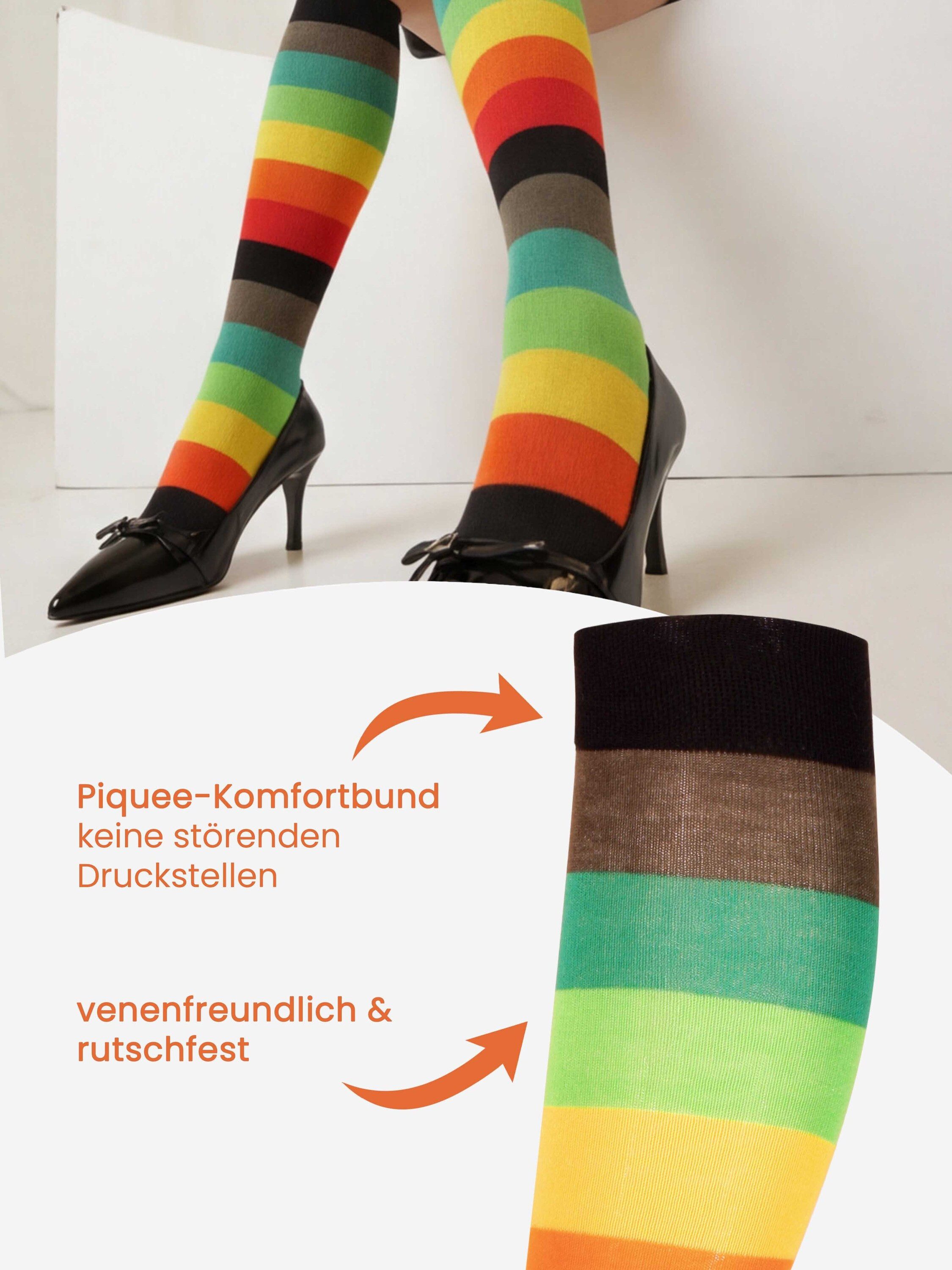 Cotton Prime® Kniestrümpfe Baumwollkniestrümpfe mit Streifen (3-Paar) in angenehmer Baumwollqualität – Bild 4 von 5