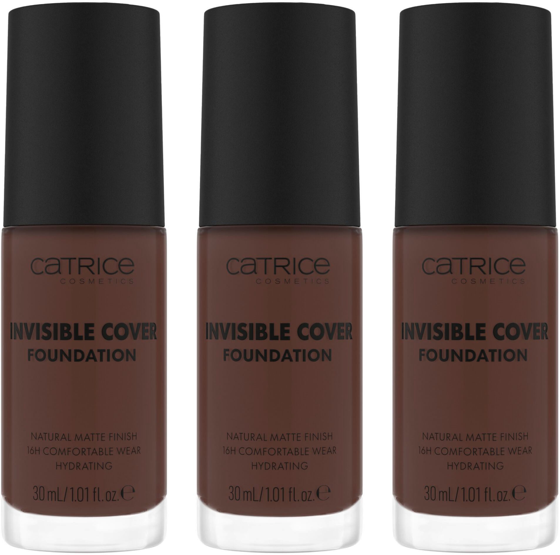 Catrice Foundation Invisible Cover Foundation, 3-tlg., mit langanhaltendem Finish