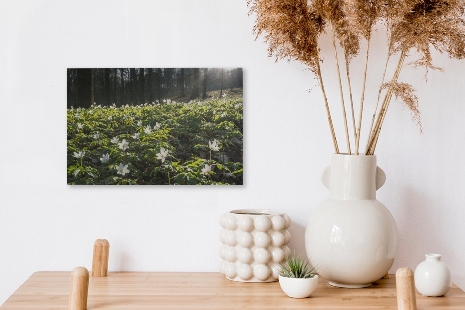 Wandbild Frühling - St), Wanddeko, Blumen Wald, (1 Leinwandbild - cm Leinwandbilder, 30x20 OneMillionCanvasses® Aufhängefertig,