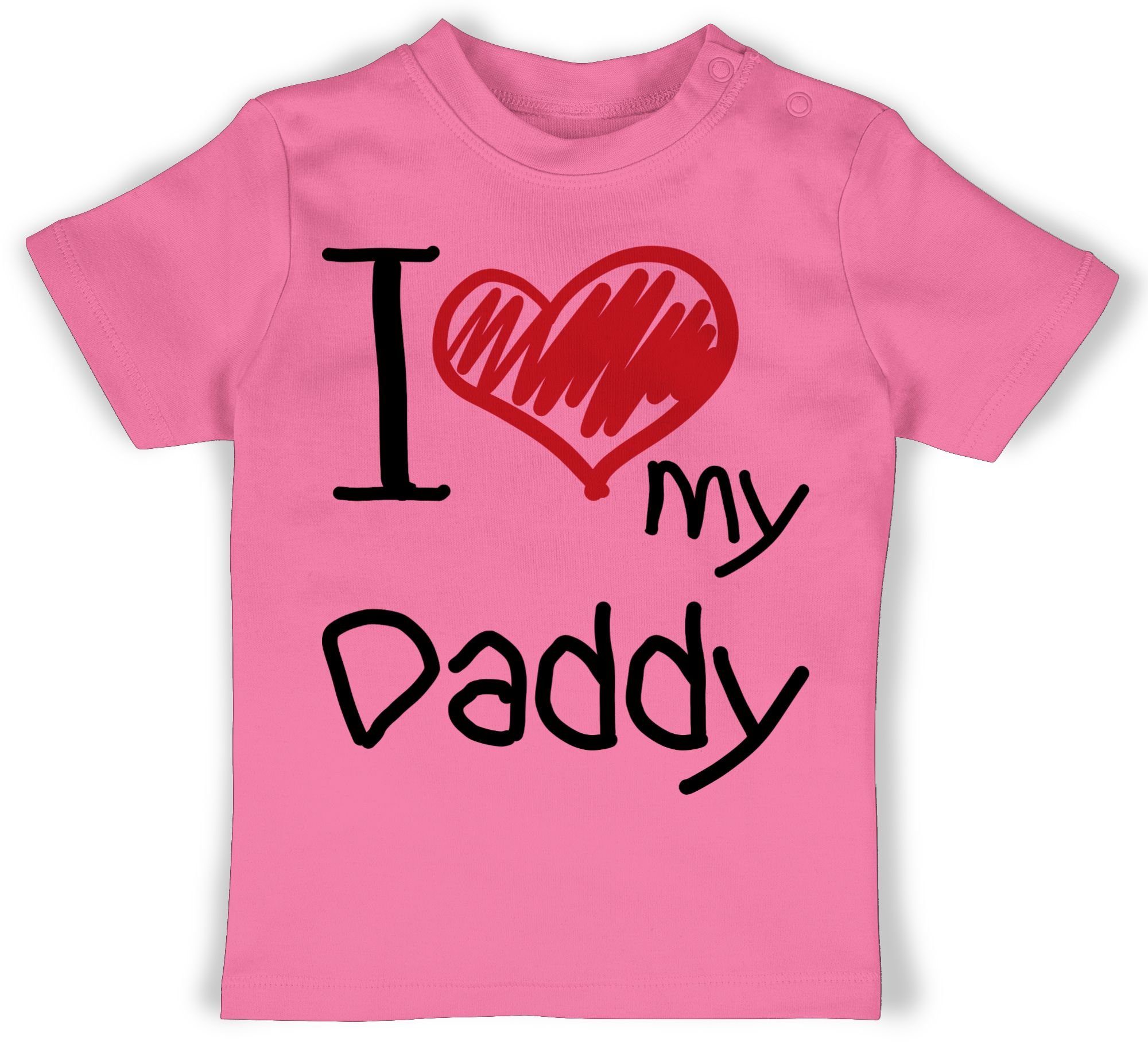 Shirtracer T-Shirt I love my Daddy schwarz Geschenk Vatertag Baby 3 Pink