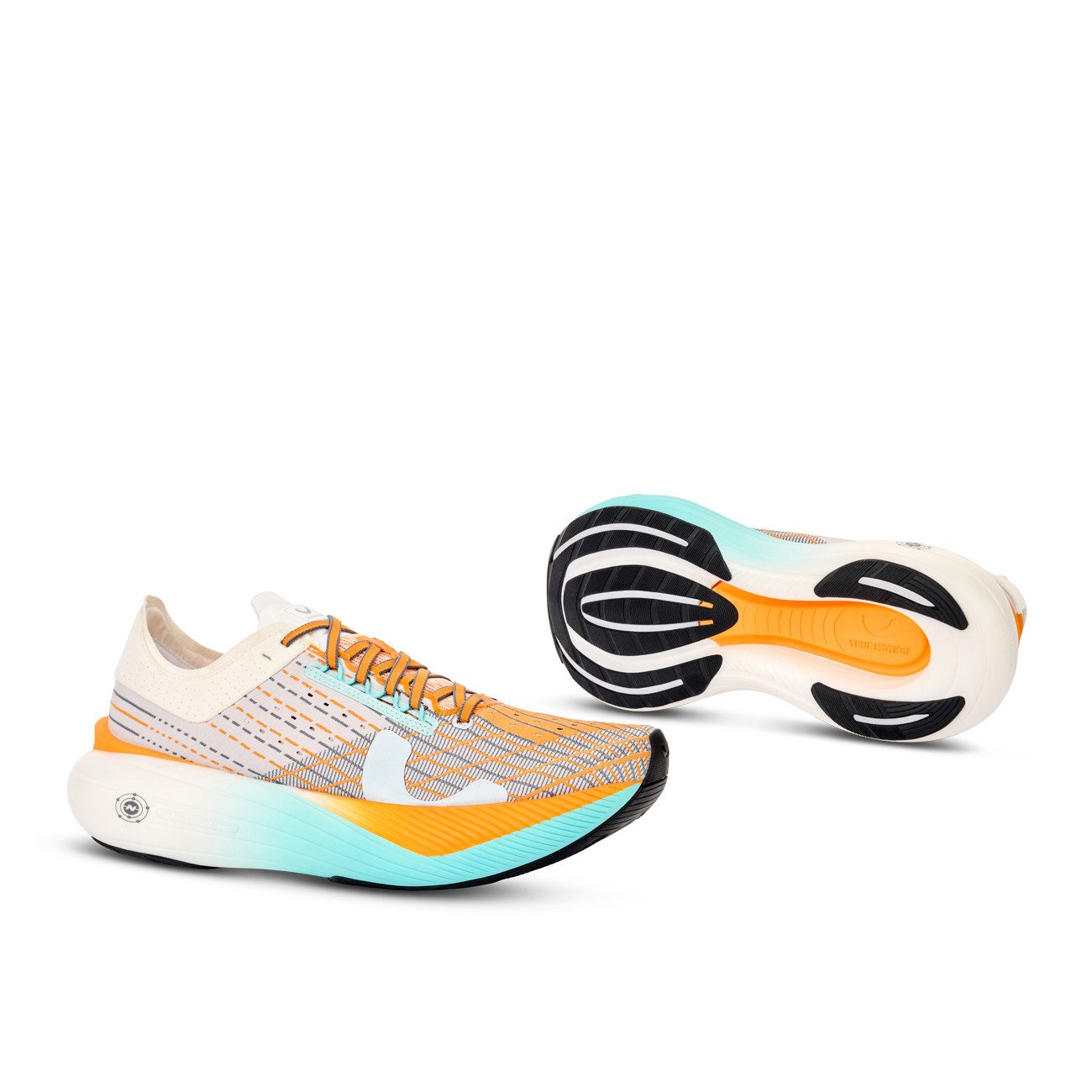 True Motion True Motion U-TECH Solo 2 Herren White Tangelo Aqua Splash Laufschuh