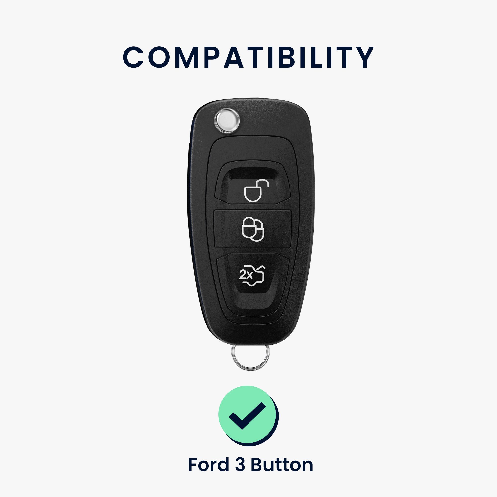 Schlüssel Case Hülle Schlüsselhülle Schlüsseltasche Ford, Hochglanz für kwmobile Autoschlüssel Cover Rosegold Silikon
